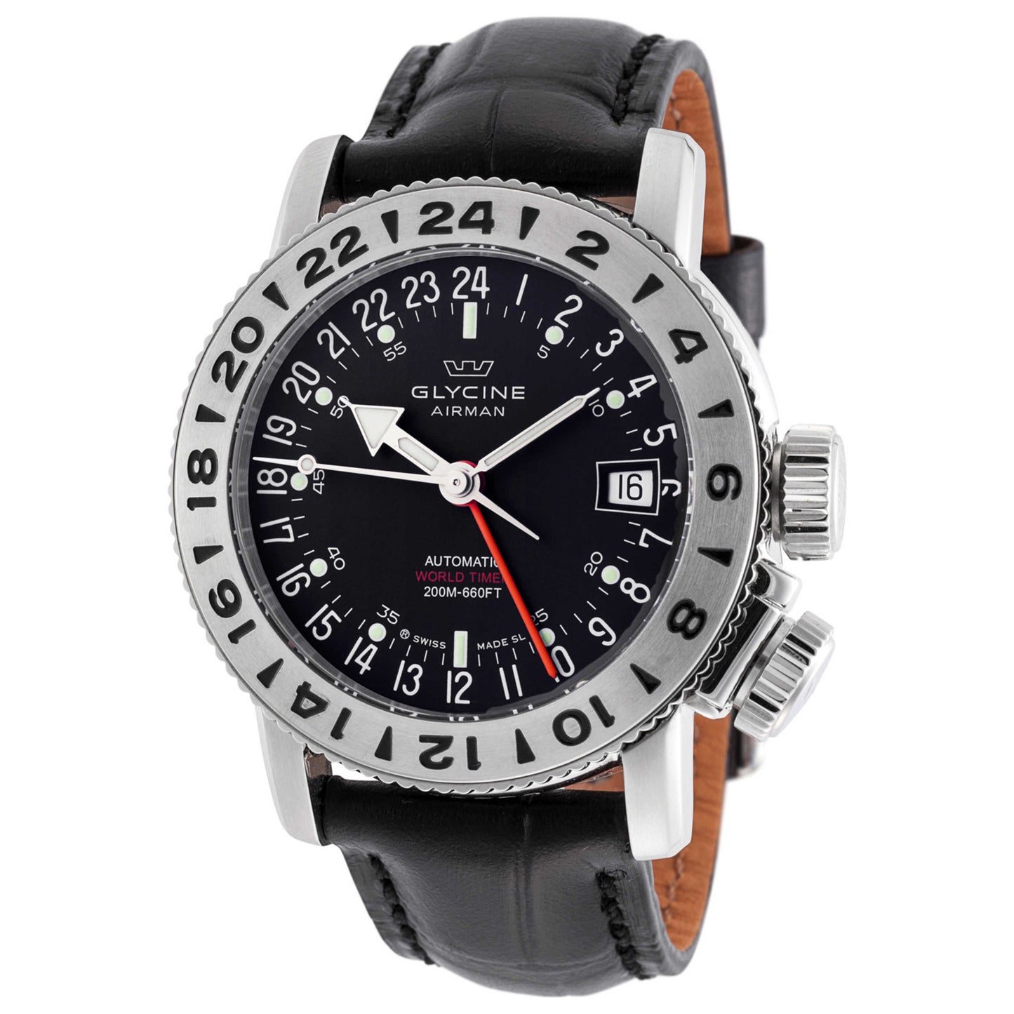 Front view of Glycine Airman 18 GMT Men's Automatic Watch GL0226