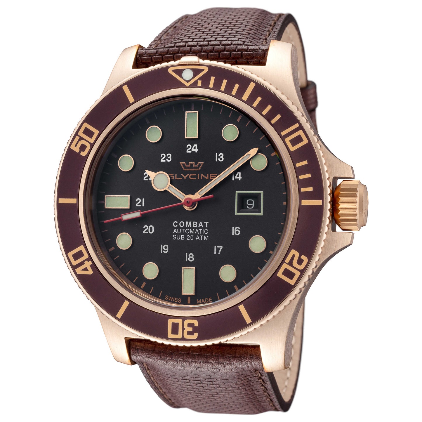 Front view of Glycine Combat Sub 48 Men's Automatic Watch GL0243