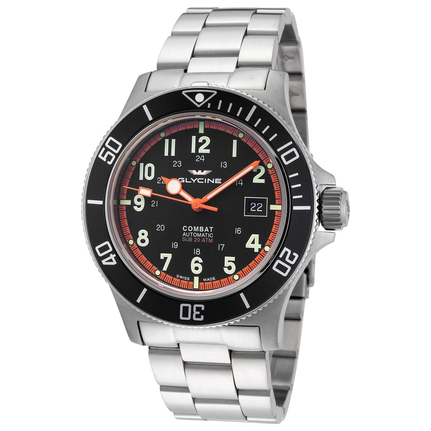 Front view of Glycine Combat Sub 42 Men's Automatic Watch GL0249