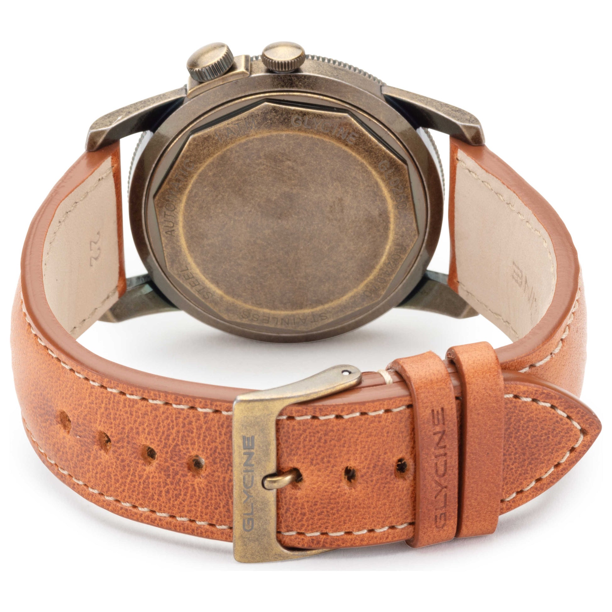 Back view of Glycine Airman Vintage "The Chief" Purist Men's Automatic Watch GL0250