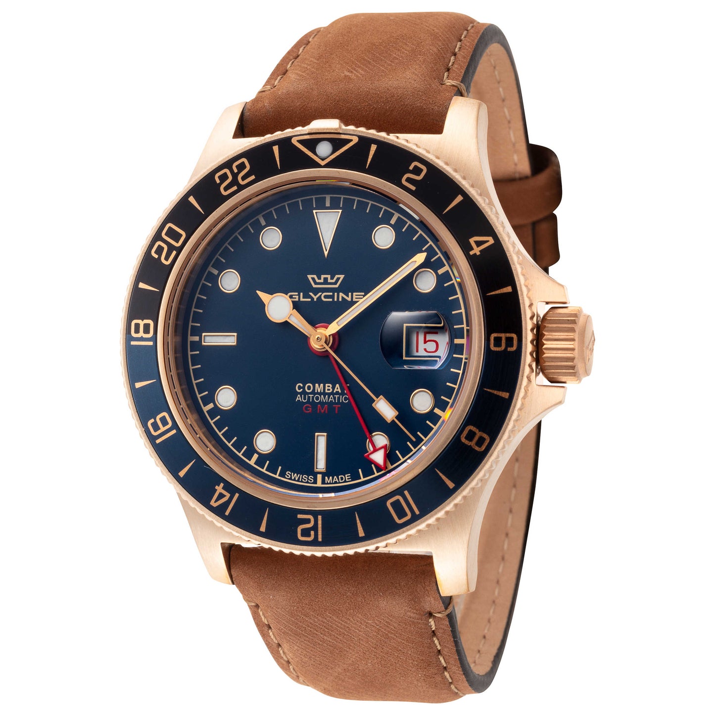 Front view of Glycine Combat Sub Sport 42 Bronze Men's Automatic Watch GL0317