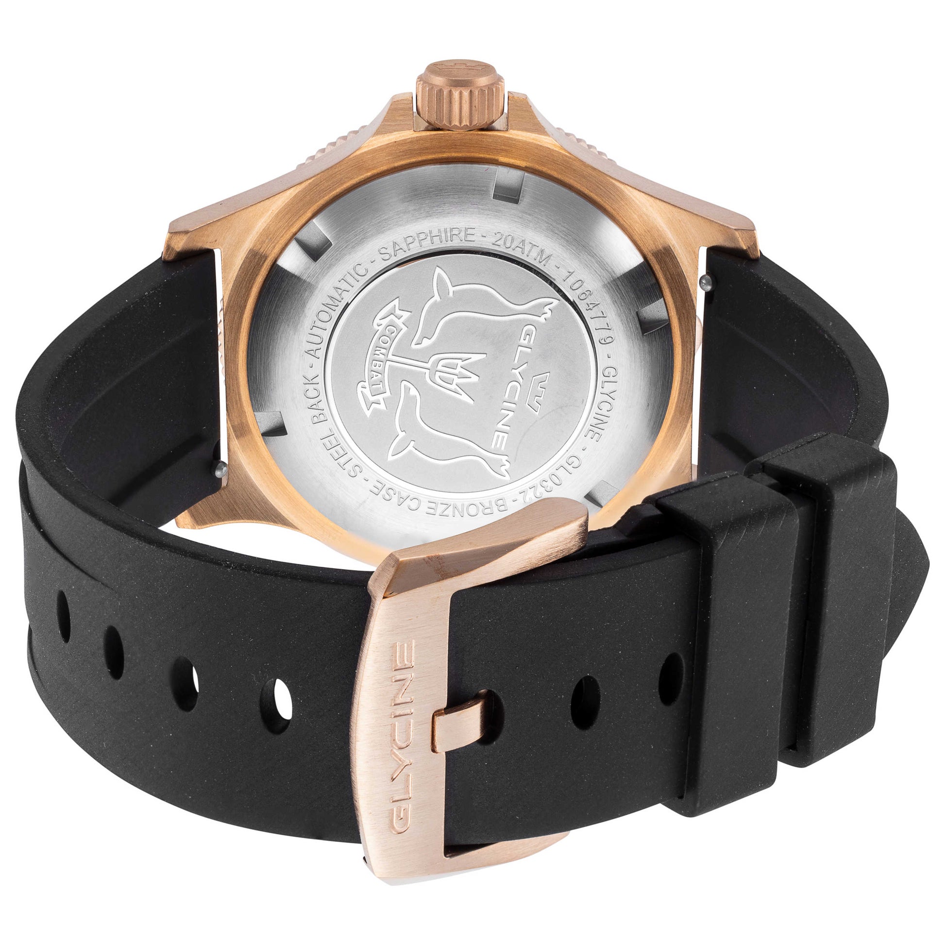 Back view of Glycine Combat Sub Sport 42 Bronze Men's Automatic Watch GL0322