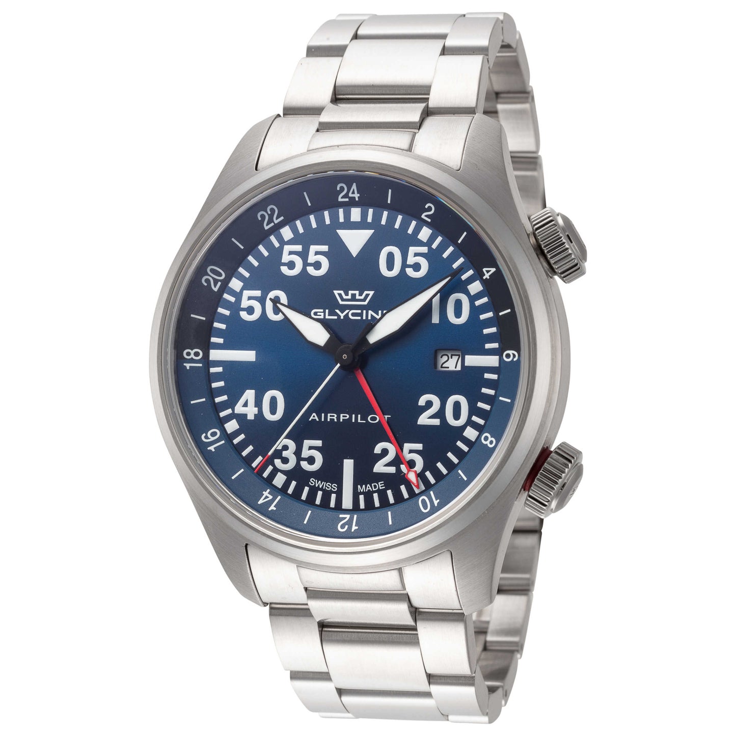 Front view of Glycine Airpilot GMT Men's Quartz Watch GL0348