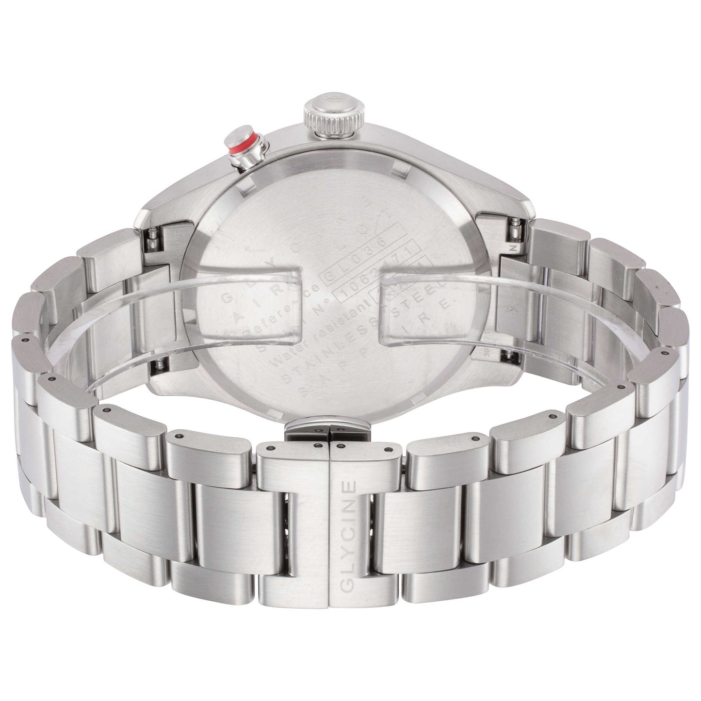 Back view of Glycine Airpilot Dual Time Men's Quartz Watch GL0363