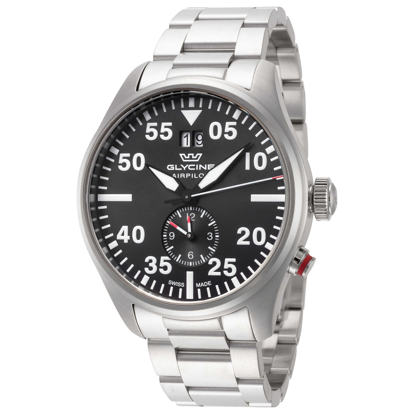 Front view of Glycine Airpilot Dual Time Men's Quartz Watch GL0363
