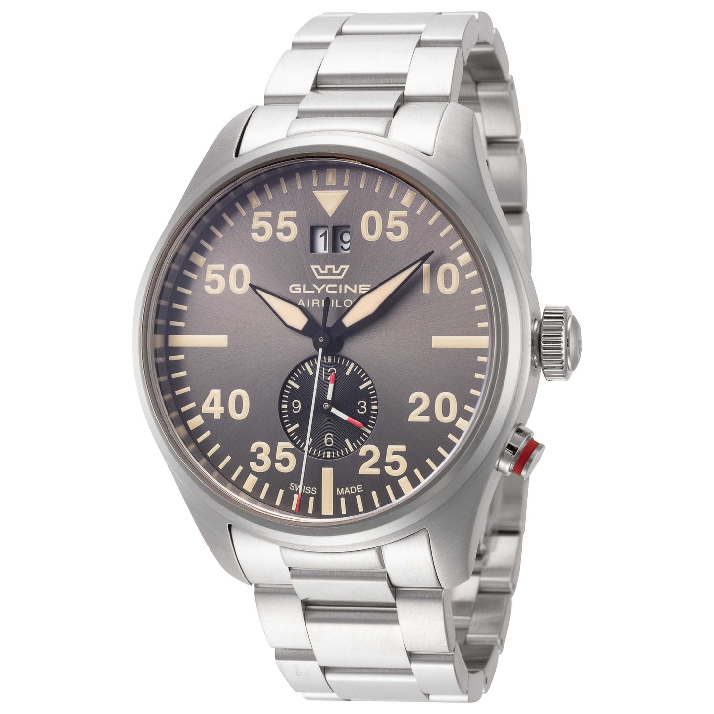 Front view of Glycine Airpilot Dual Time Men's Quartz Watch GL0364