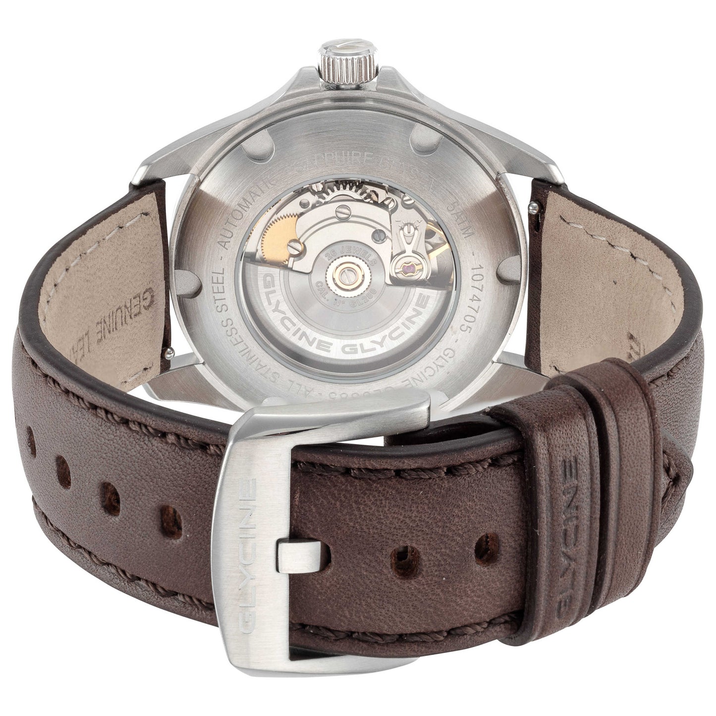 Back view of Glycine Combat Classic 40 Moonphase Men's Automatic Watch GL0385