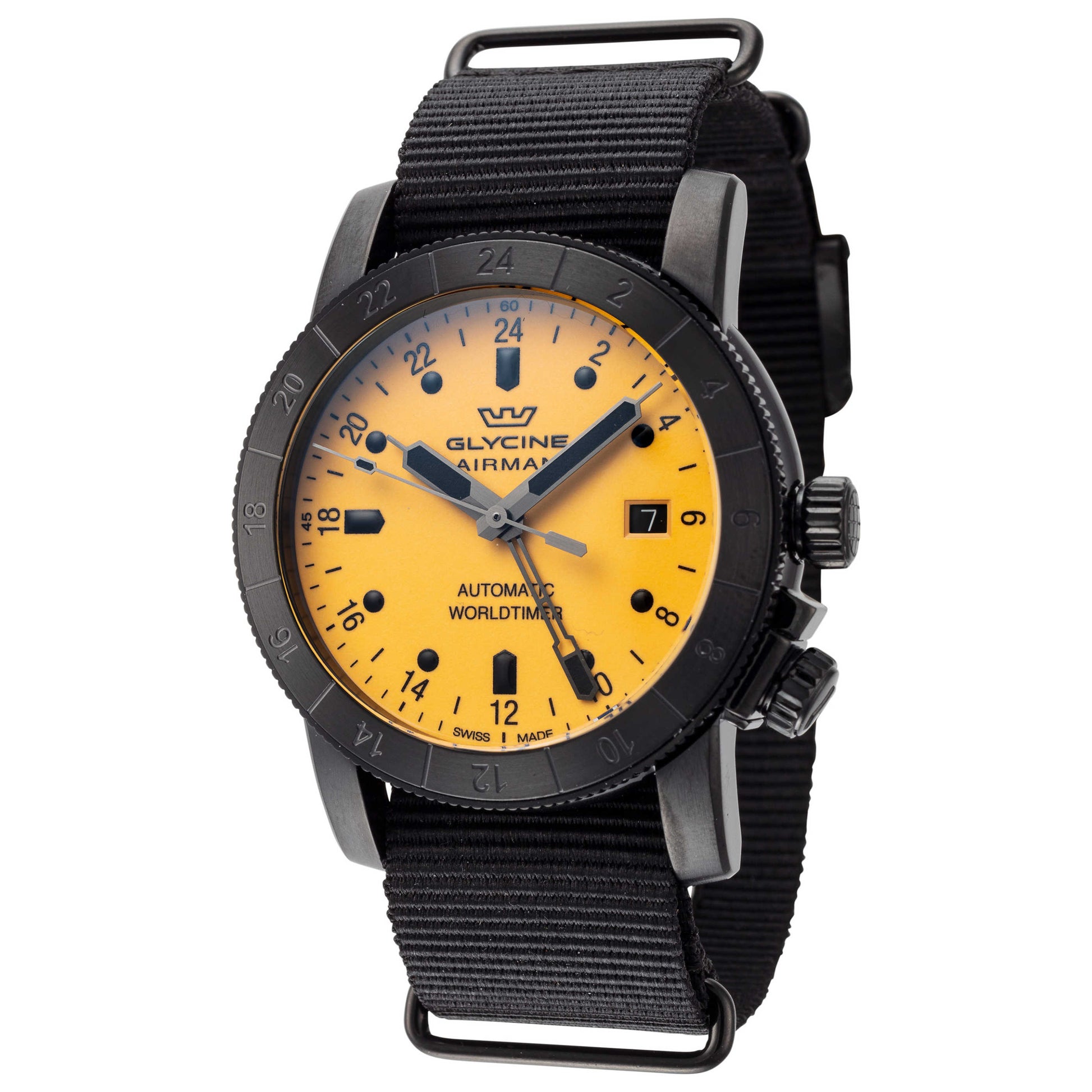 Front view of Glycine Airman Contemporary GMT Men's Automatic Watch GL0462