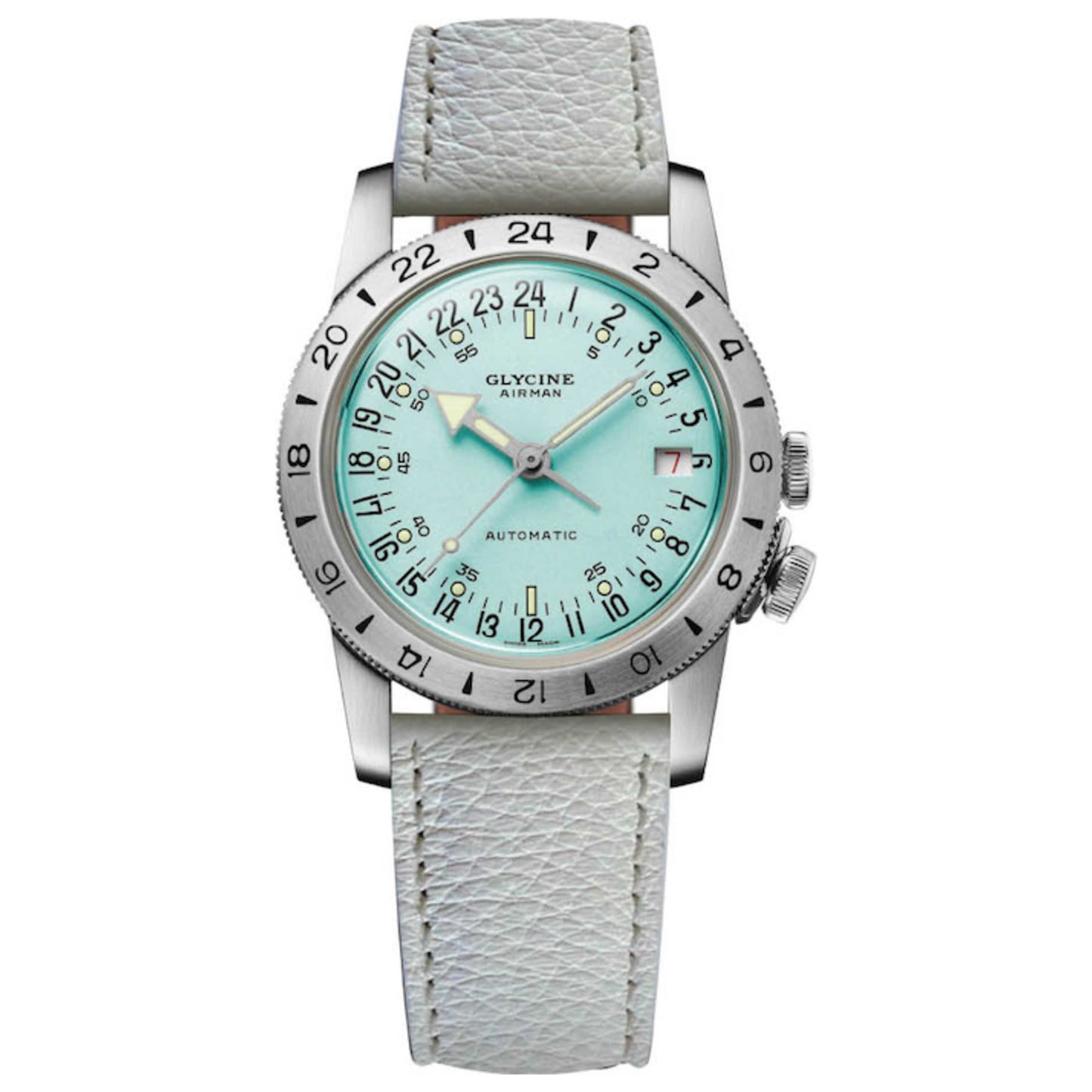 Front view of Glycine Airman Vintage GMT Purist Women's Automatic Watch GL0489