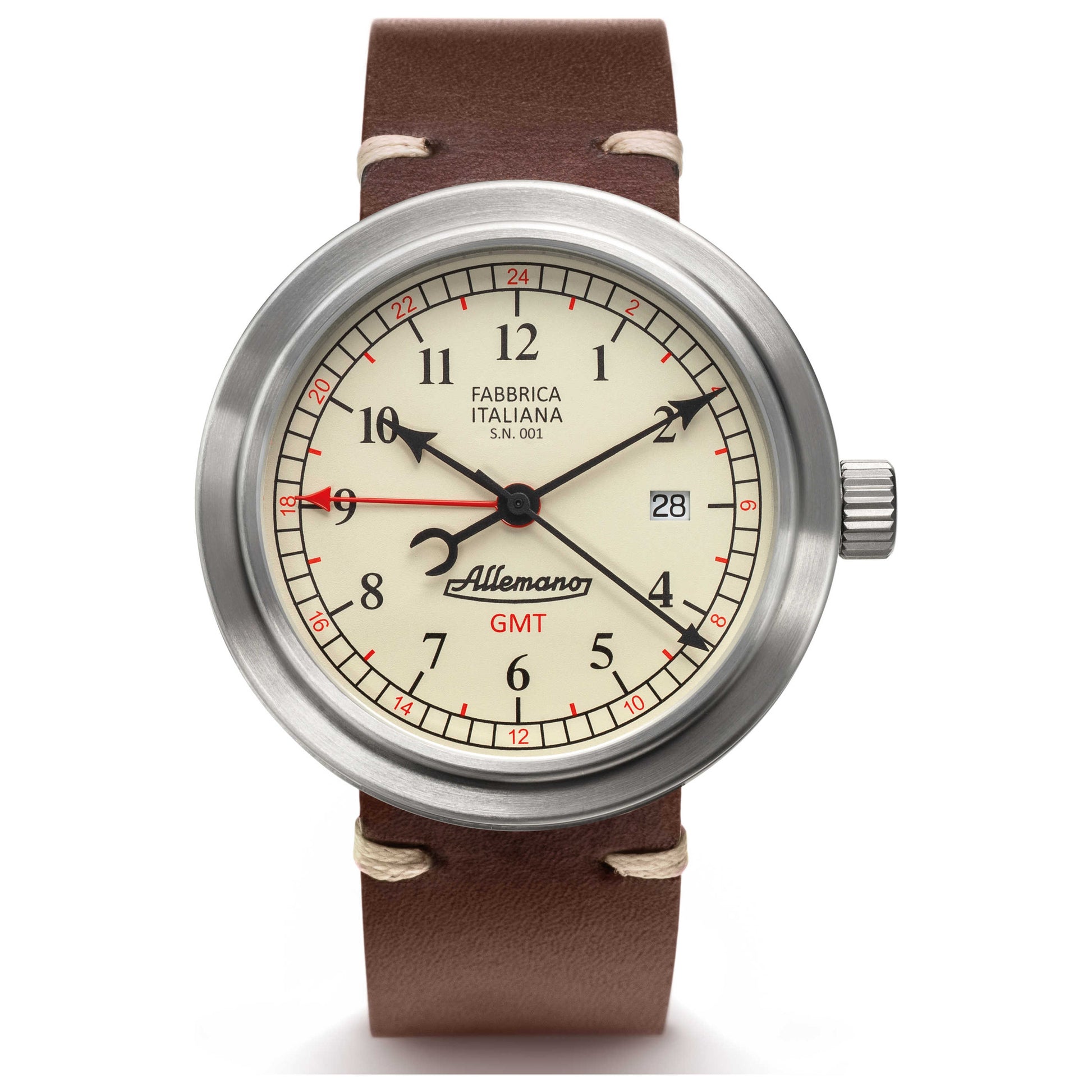 Front view of Allemano 1919 Gmt Men's Automatic Watch GMTA1919SPPW
