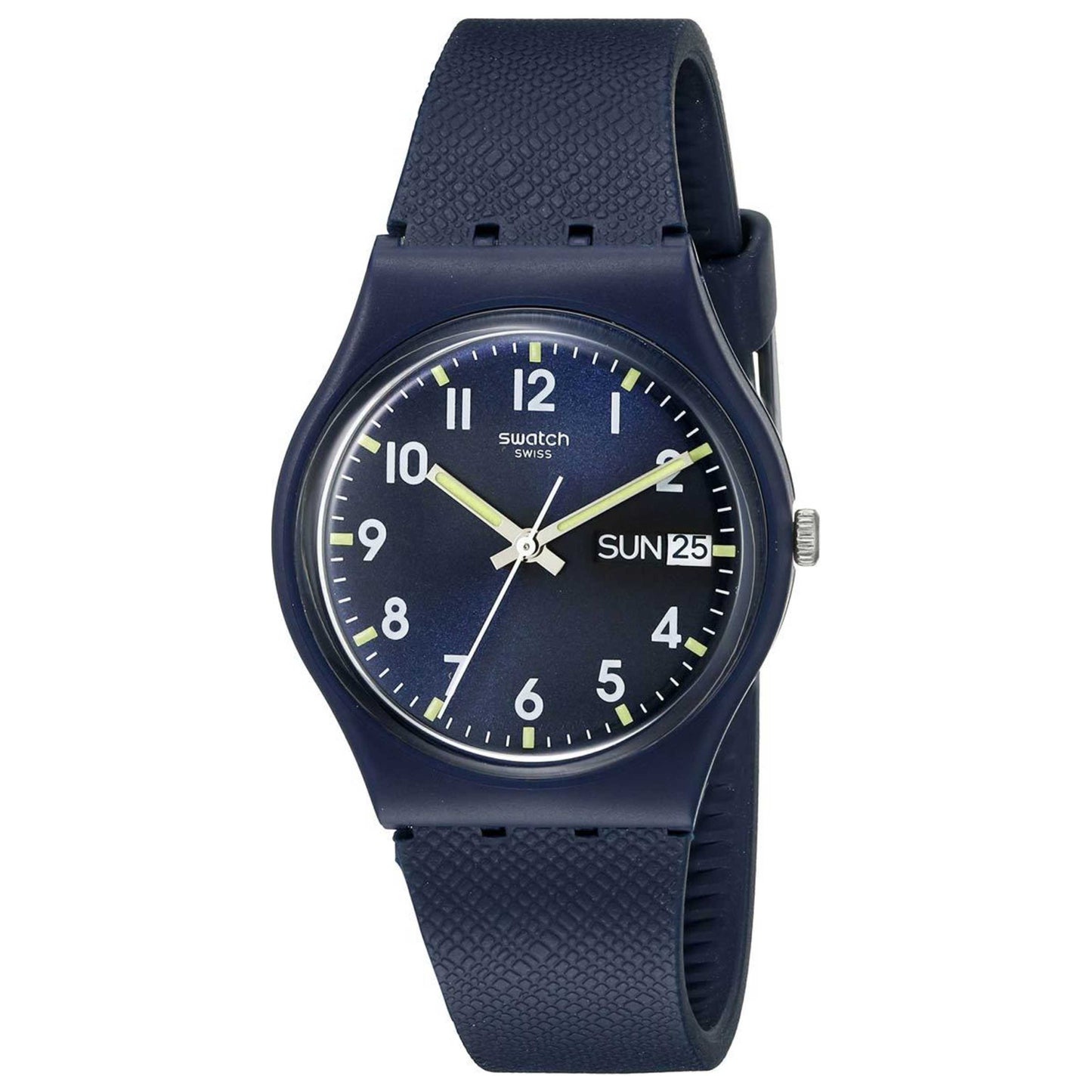Front view of Swatch Silicone Unisex Quartz Watch GN718