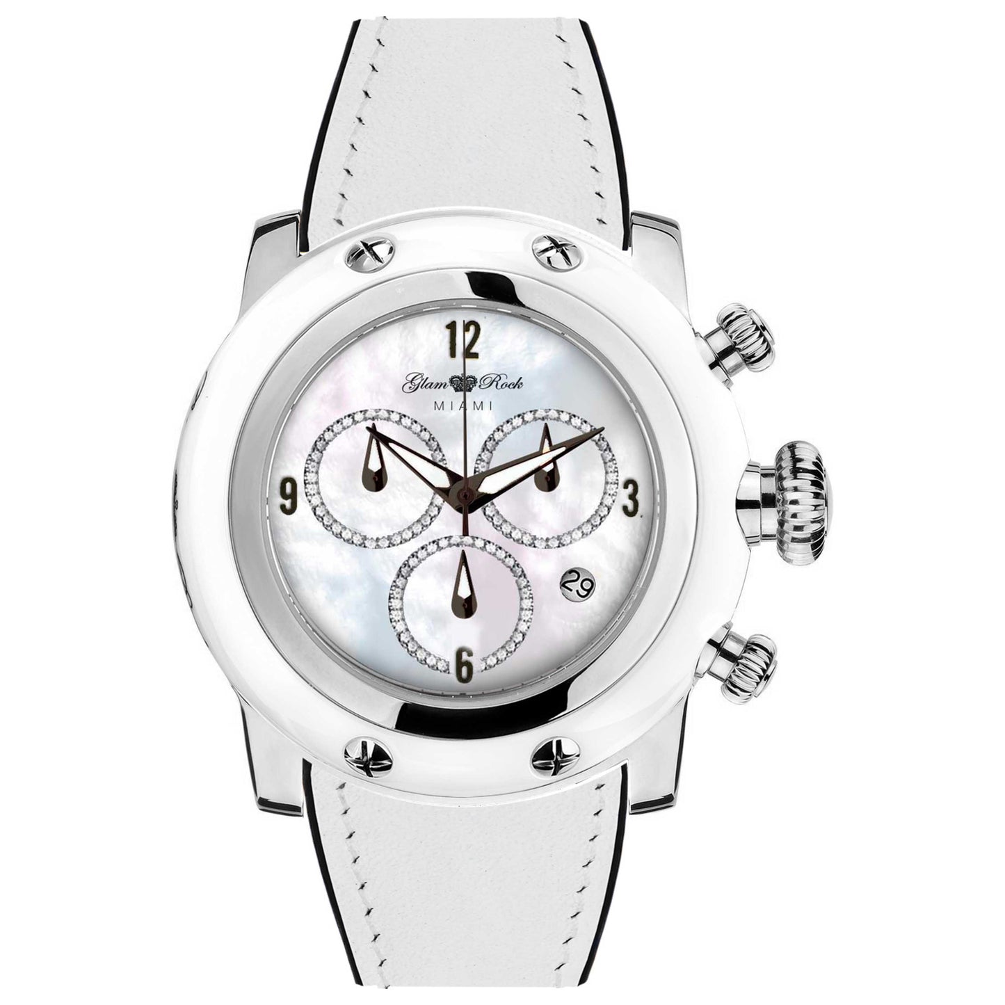 Front view of Glam Rock Miami Women's Quartz Watch GR11146WC