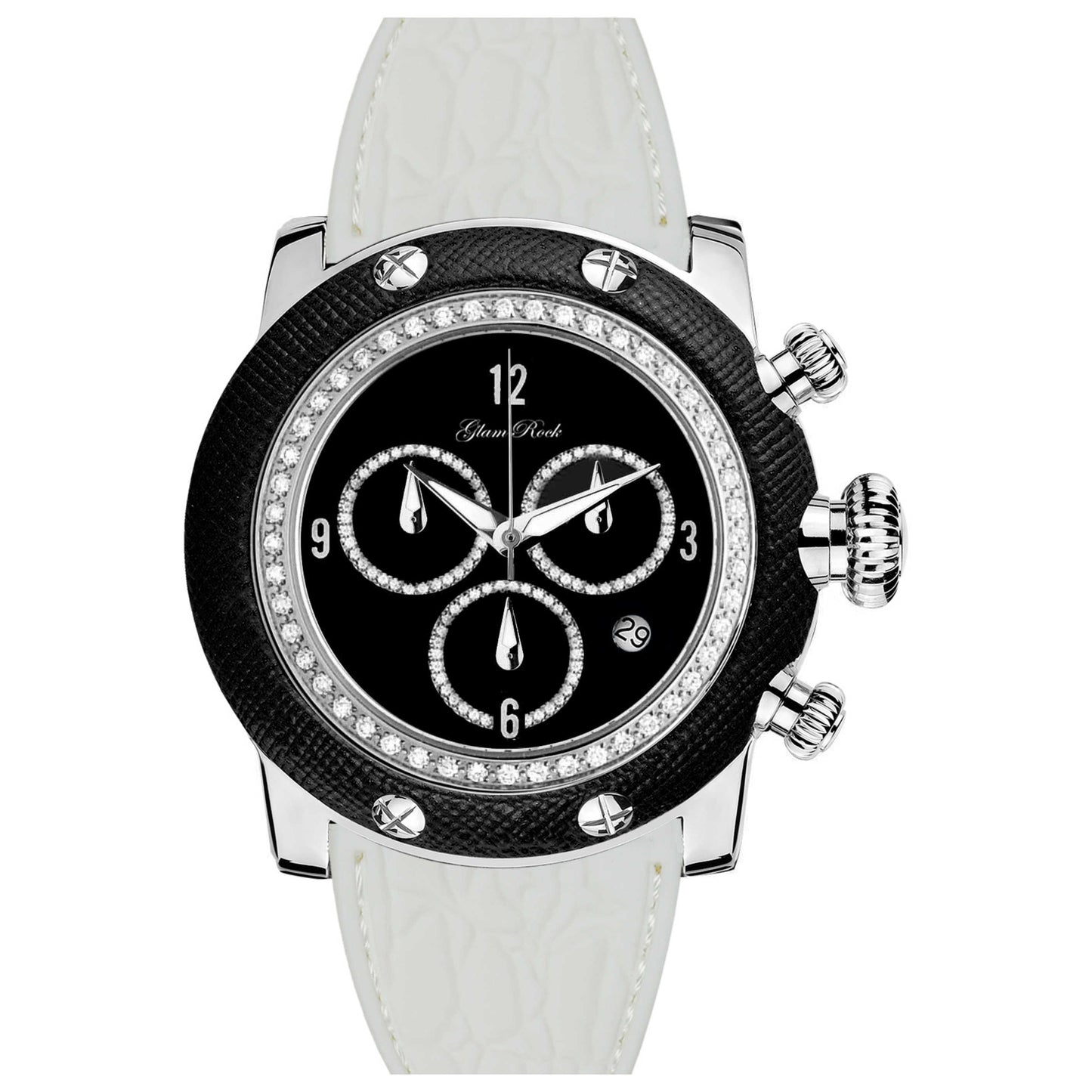 Front view of Glam Rock Miami Women's Quartz Watch GR11148DSIL