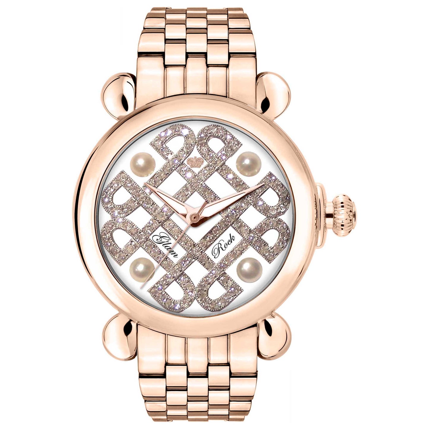 Front view of Glam Rock Vintage Women's Quartz Watch GR28039-BR