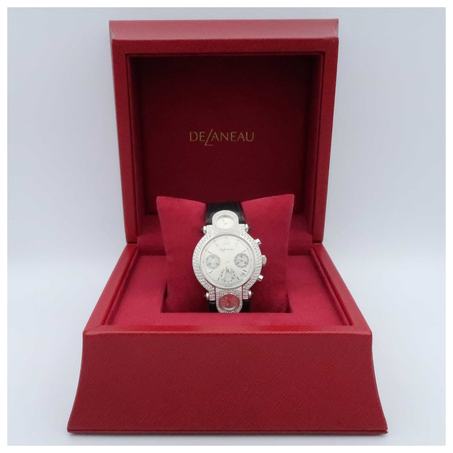 DeLaneau Three Times Zones Men's Automatic Watch GTC077-WG-GA134-C-SD - Image #6