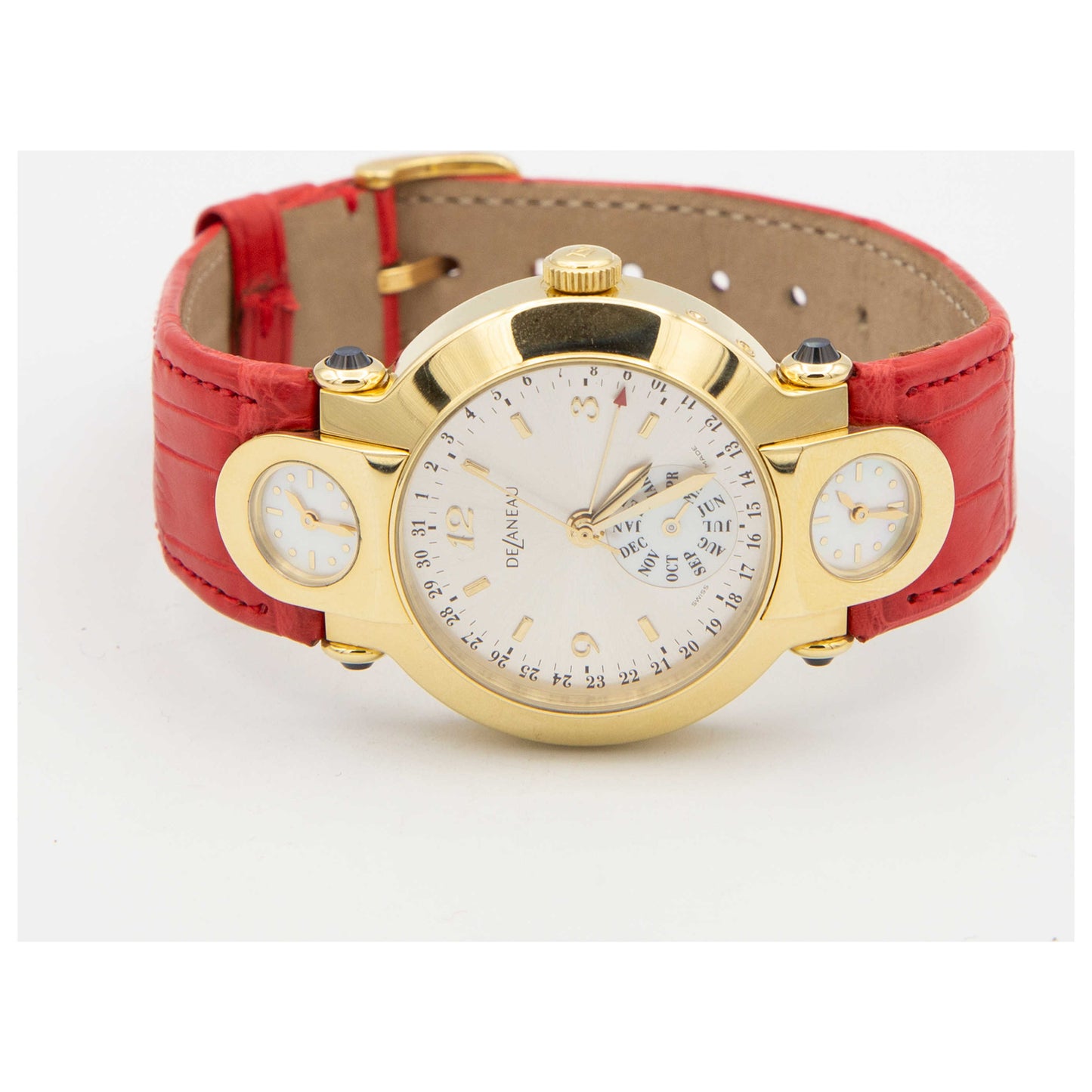 DeLaneau Three Times Zones Women's Automatic Watch GTQ000-YG-GA099C-SDV - Image #8