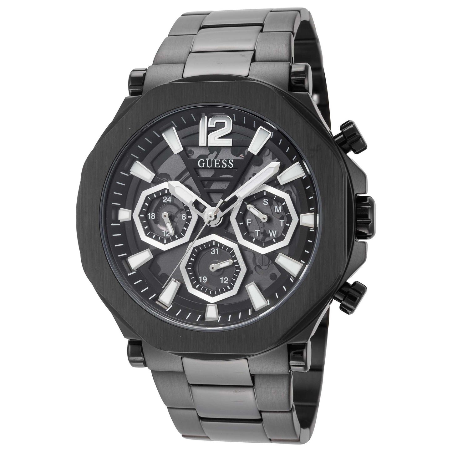 Front view of Guess Cut-Through Men's Quartz Watch GW0539G3