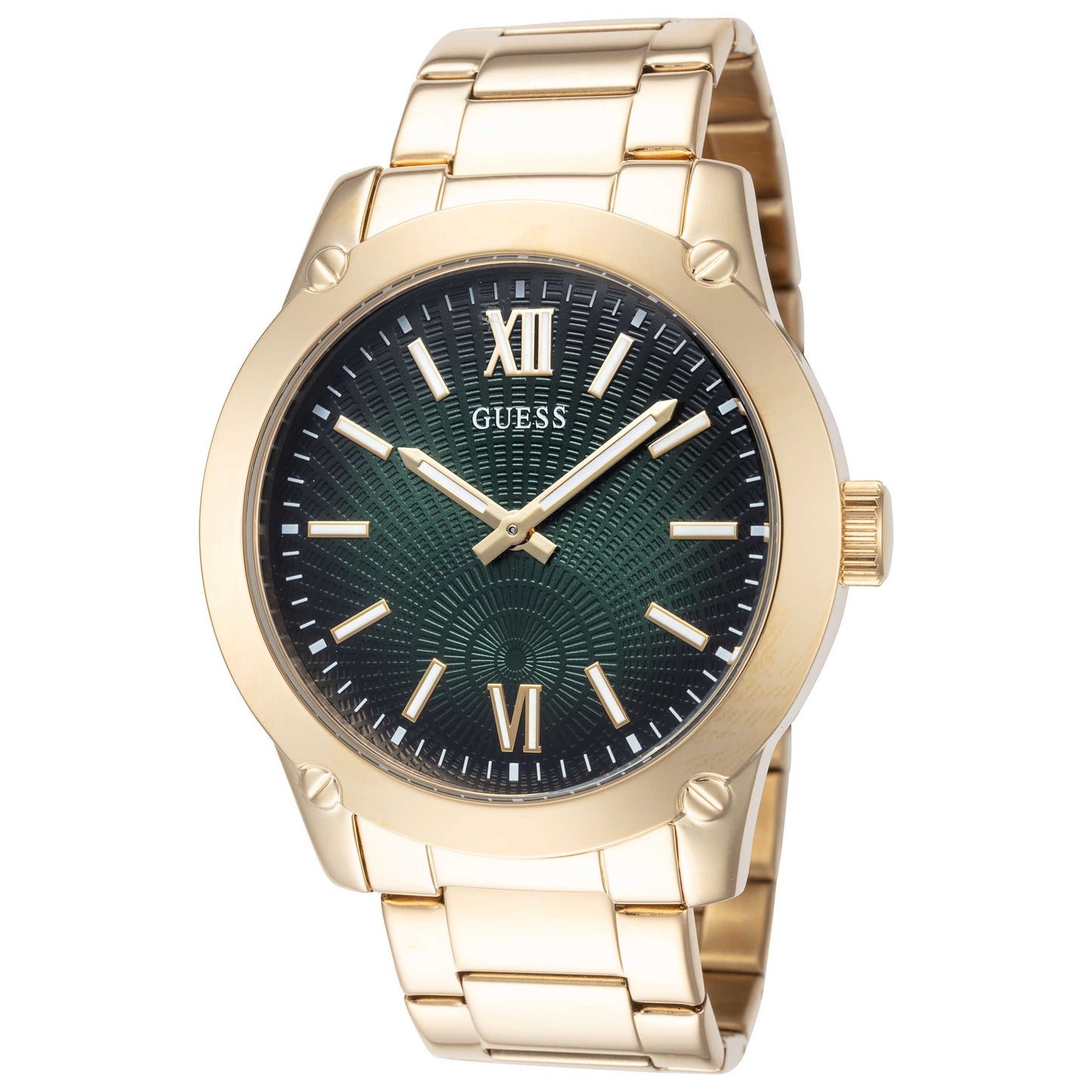 Front view of Guess Crescent Men's Quartz Watch GW0574G2