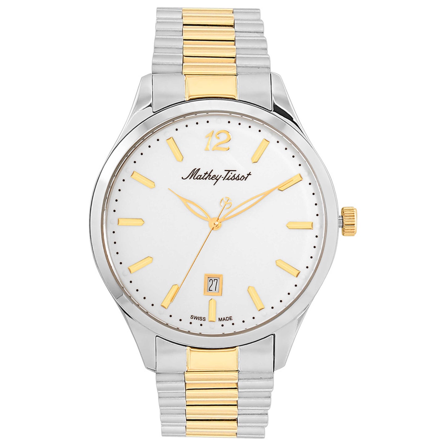 Front view of Mathey Tissot Urban Metal Men's Quartz Watch H411MBI