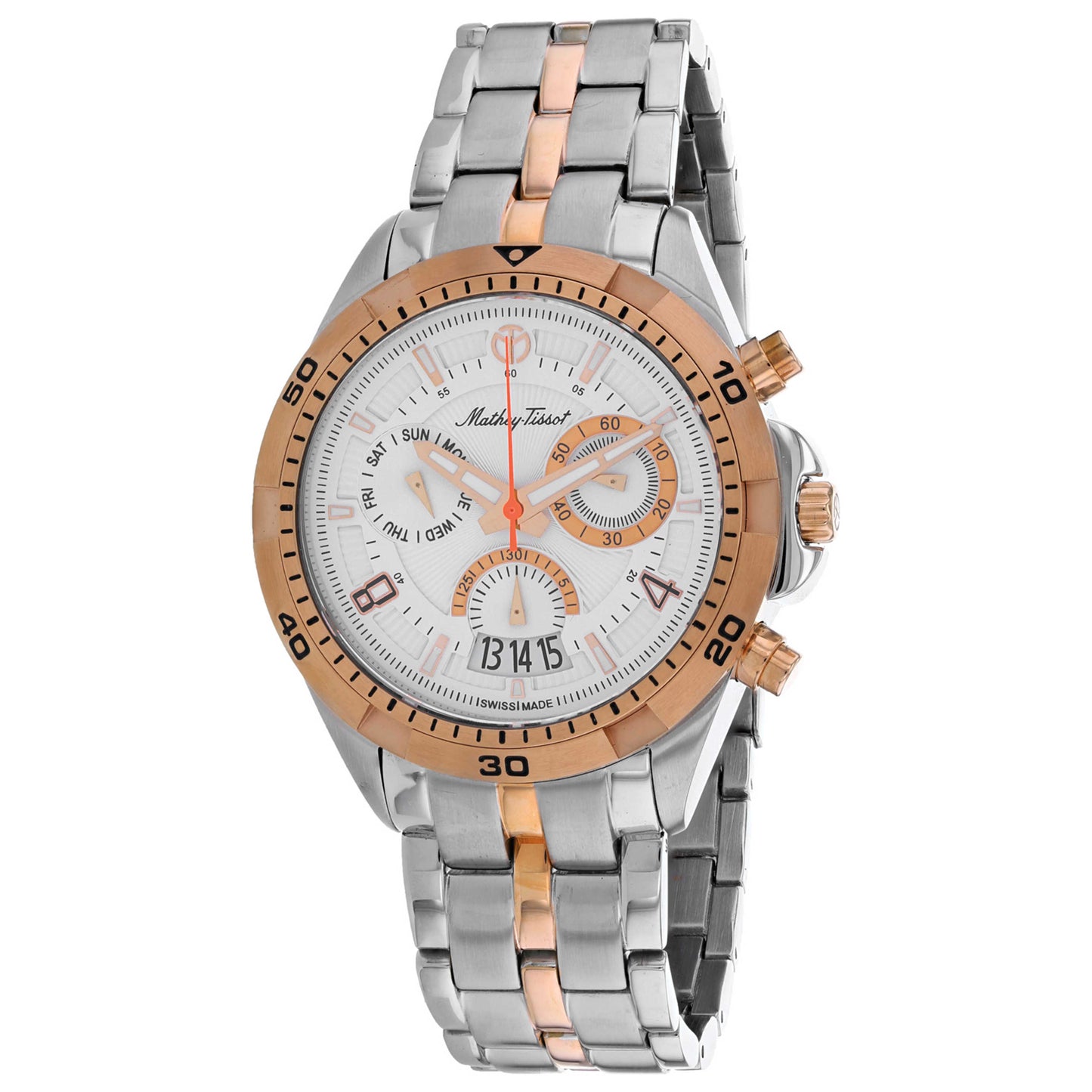 Front view of Mathey Tissot Bolton Men's Quartz Watch H5002CHRA