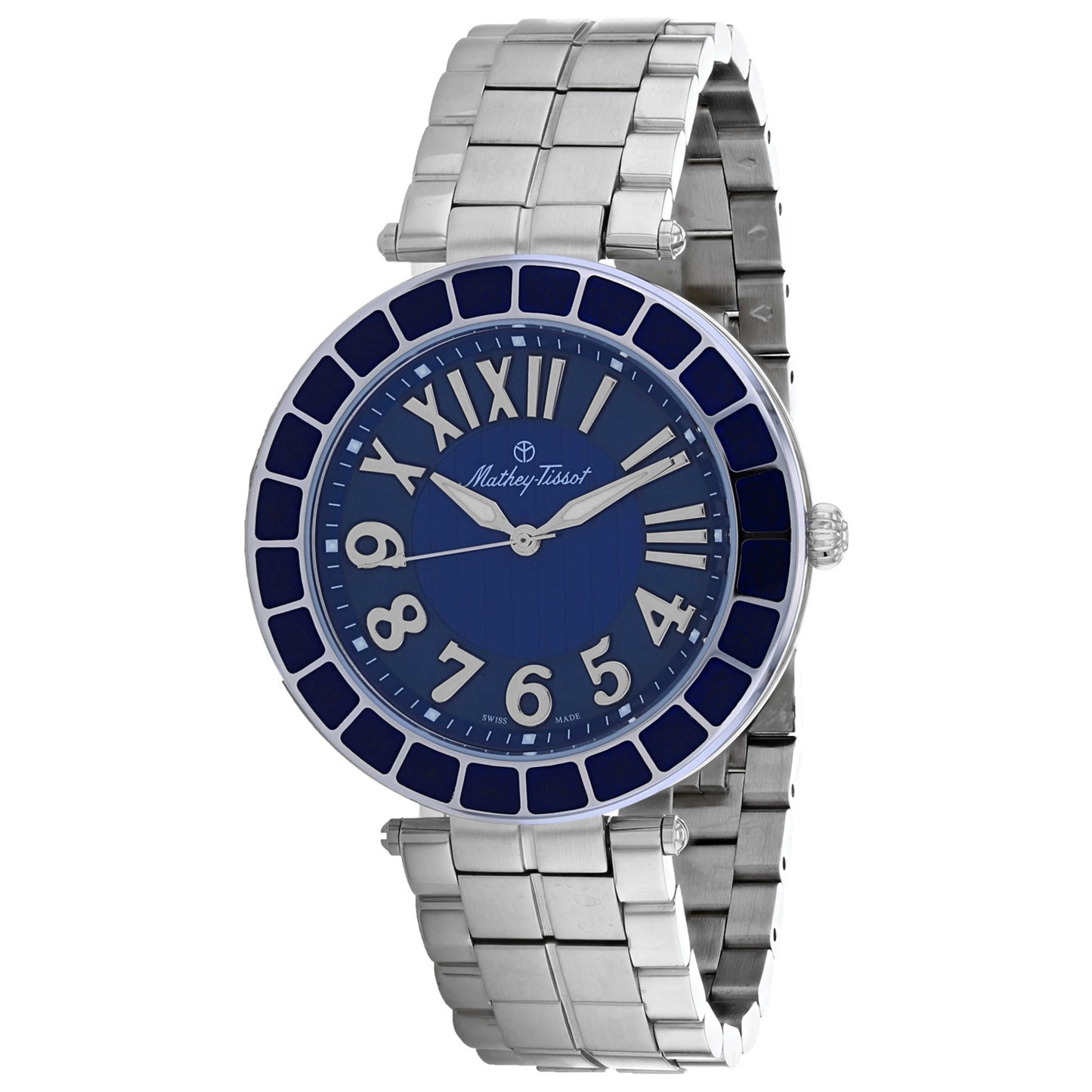 Front view of Mathey Tissot Mosaique Men's Quartz Watch H6001ABU