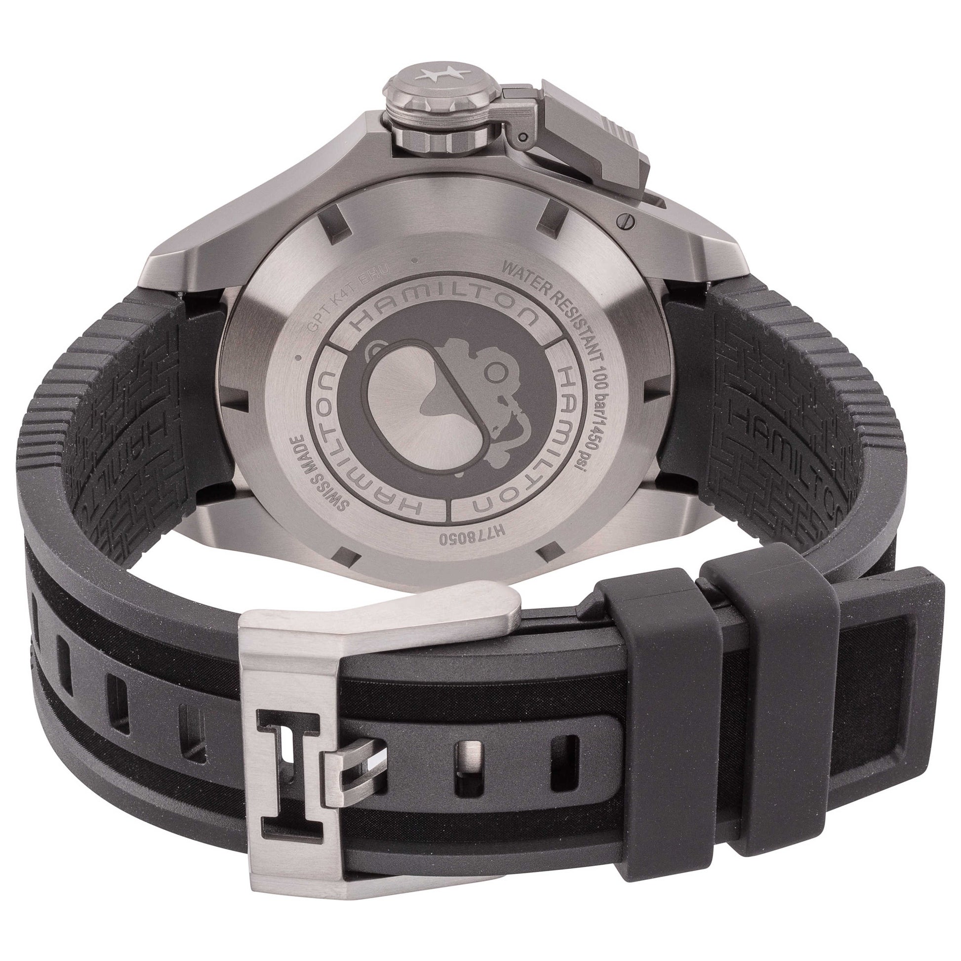 Back view of Hamilton Khaki Navy Men's Automatic Watch H77805335
