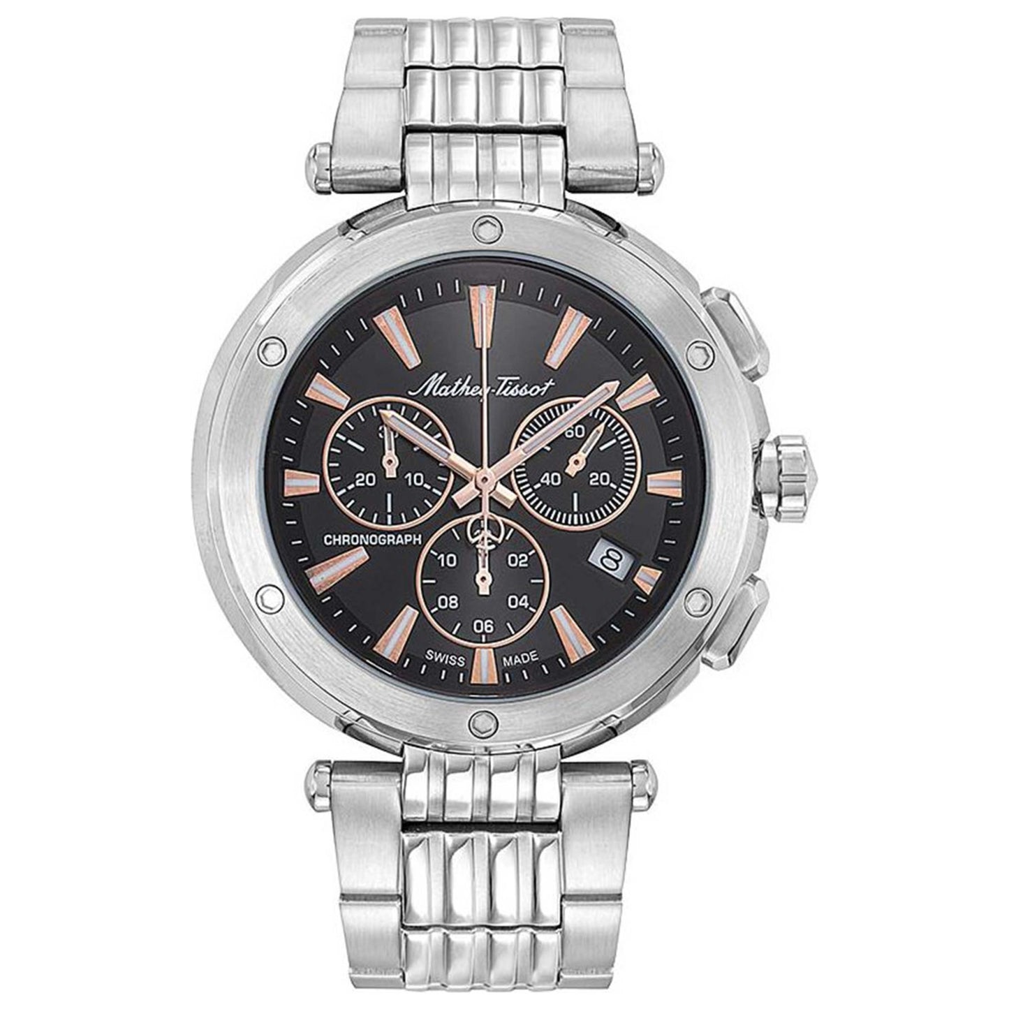 Front view of Mathey Tissot Neptune Chrono Men's Quartz Watch H912CHRRN