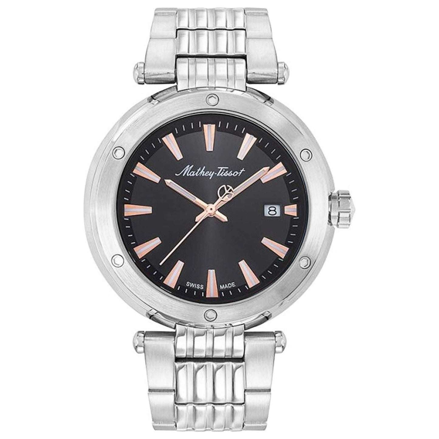 Front view of Mathey Tissot Neptune Men's Quartz Watch H912RRN