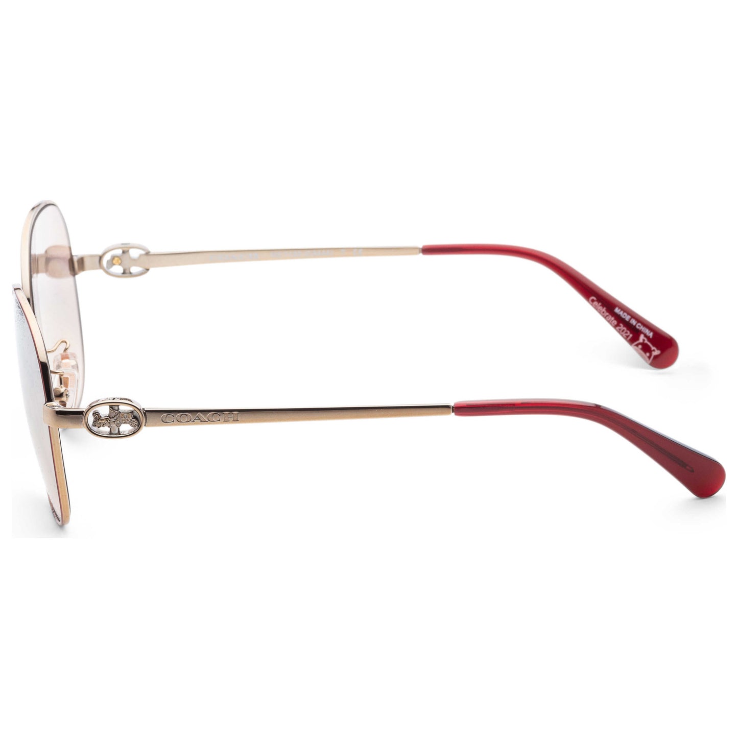 Left view of Coach Fashion Women's Sunglasses HC7123-93838Z-57