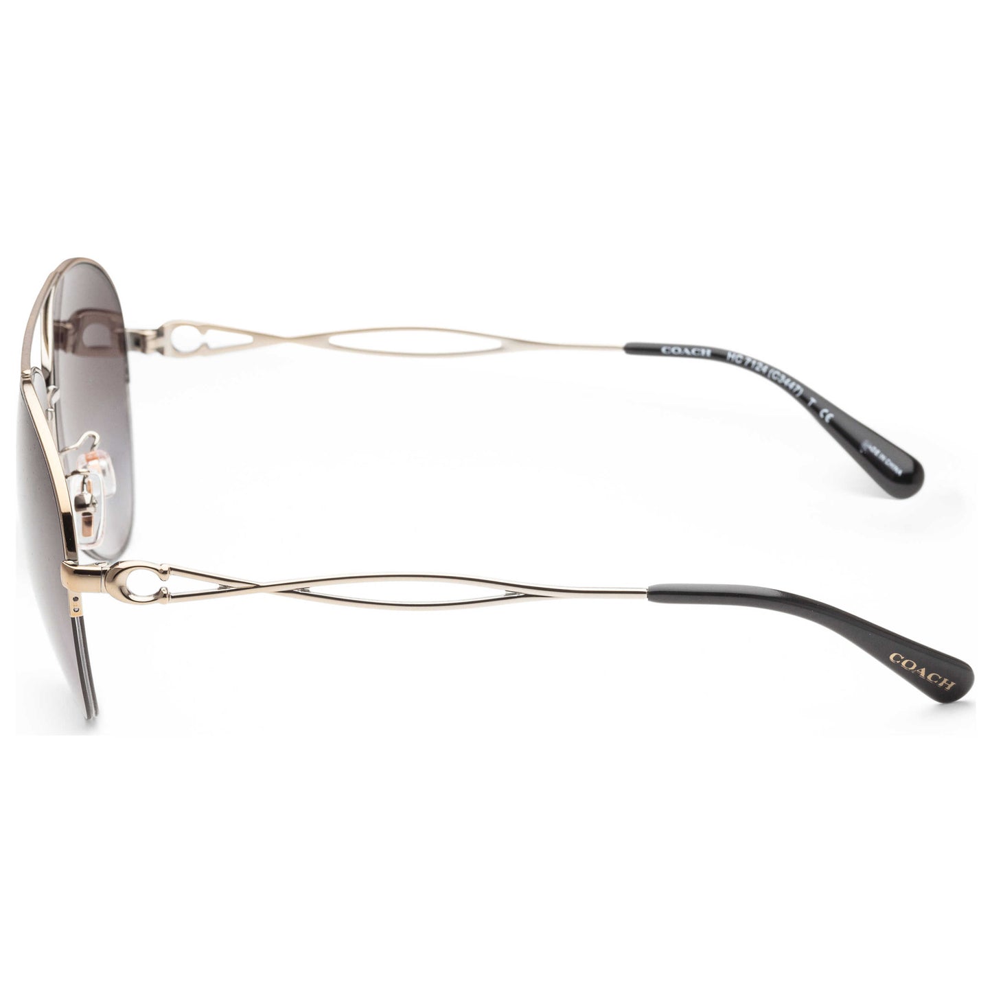 Left view of Coach Fashion Women's Sunglasses HC7124-90058G-59