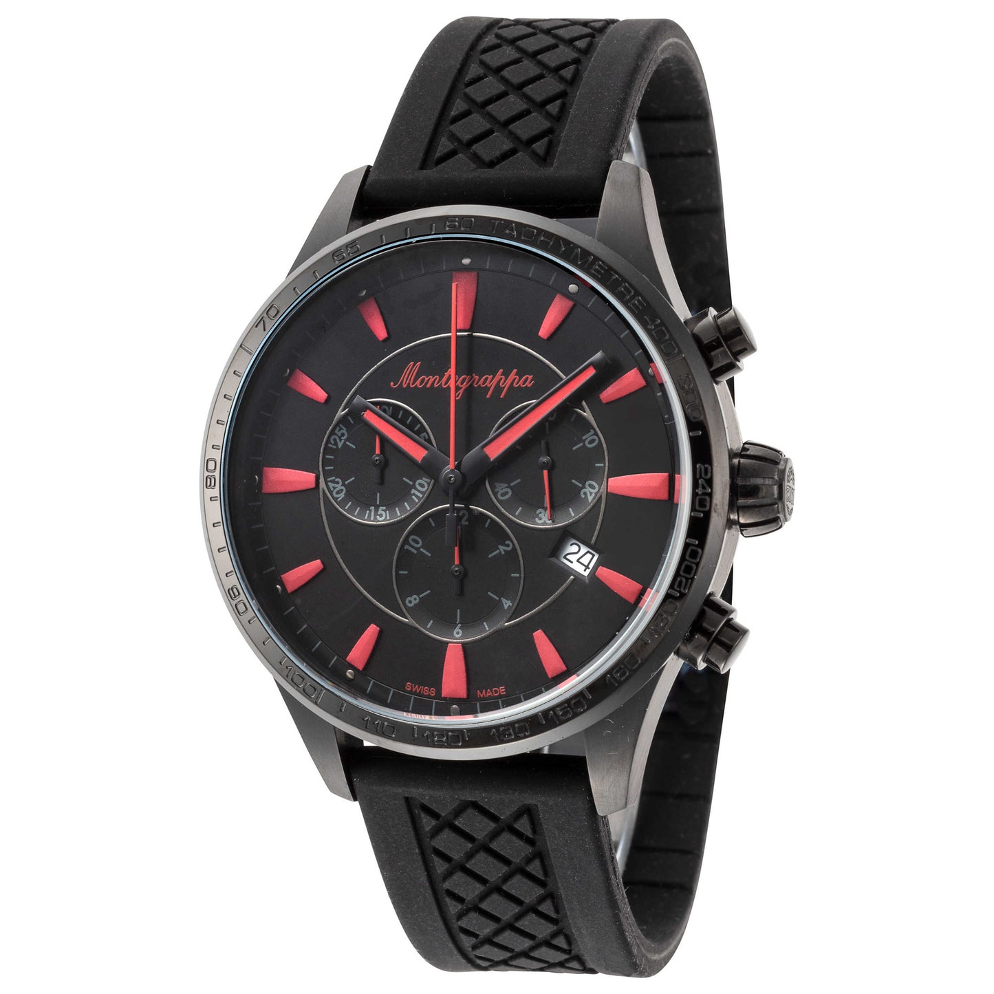 Front view of Montegrappa Nerouno Sport Tre Lancette Men's Quartz Watch IDFOWCSR