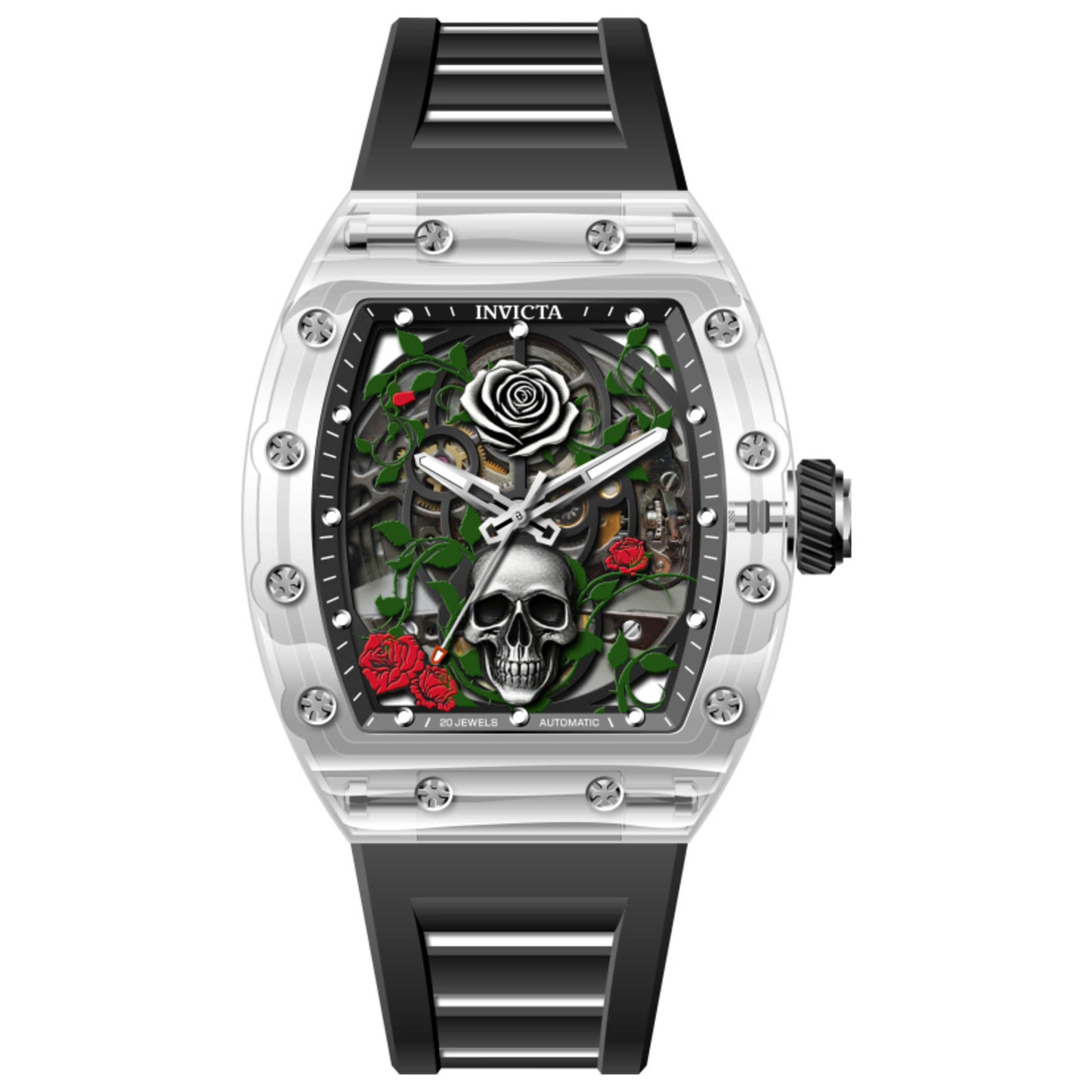 Front view of Invicta Artist Roseskull Men's Automatic Watch IN-69495