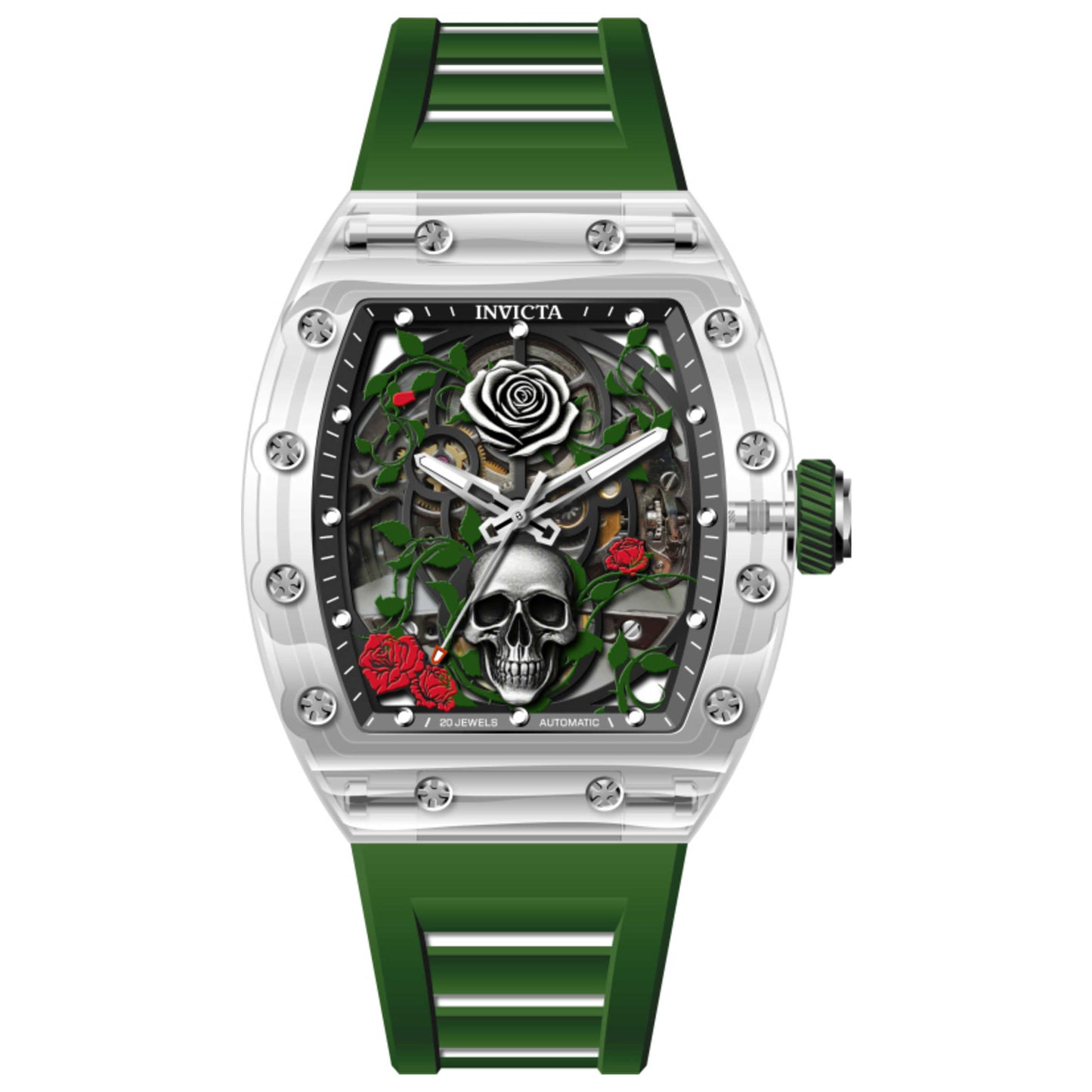 Front view of Invicta Artist Roseskull Men's Automatic Watch IN-69497