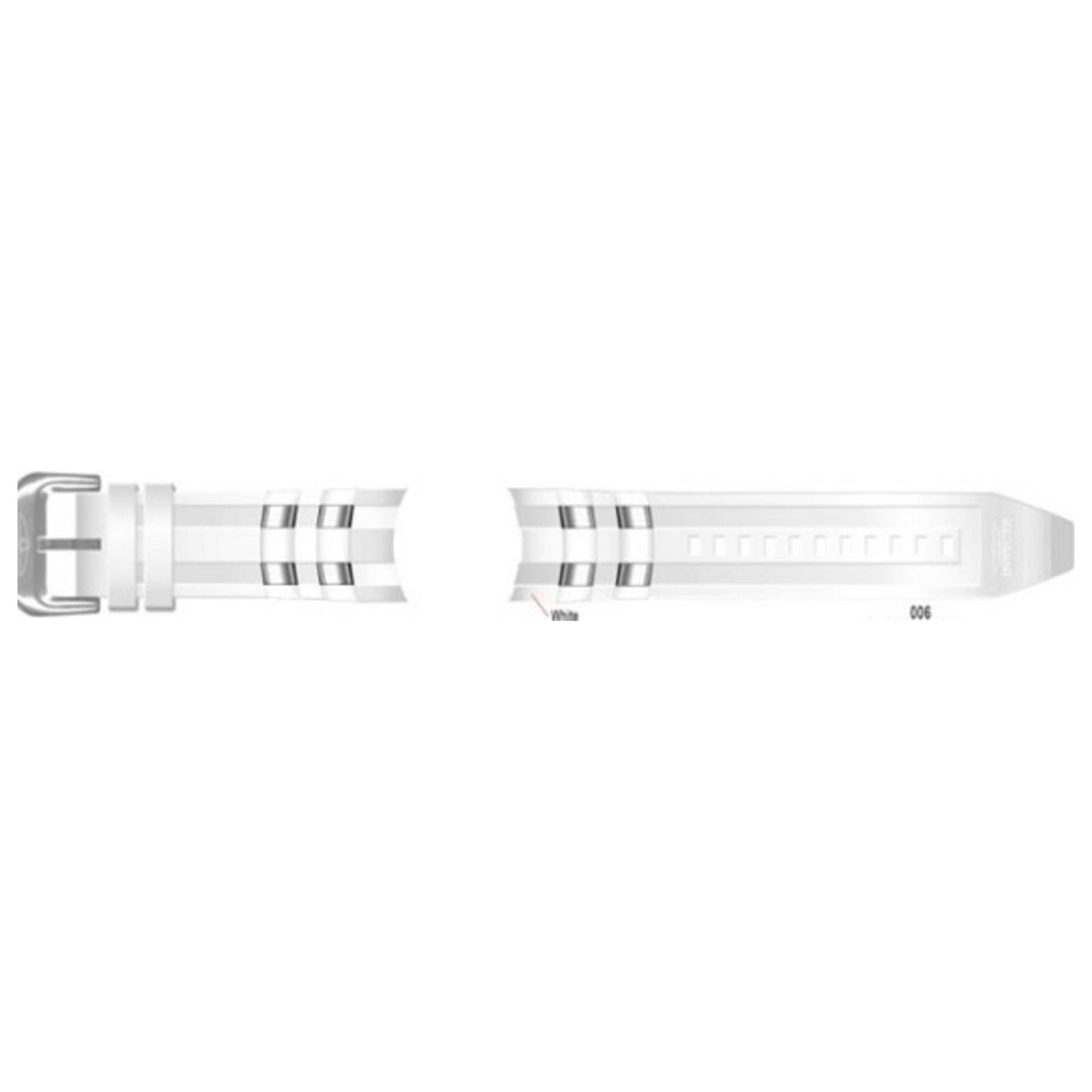 Front view of Invicta Packaging & Display Unisex Watch Strap IN-C00190PUWHTSS