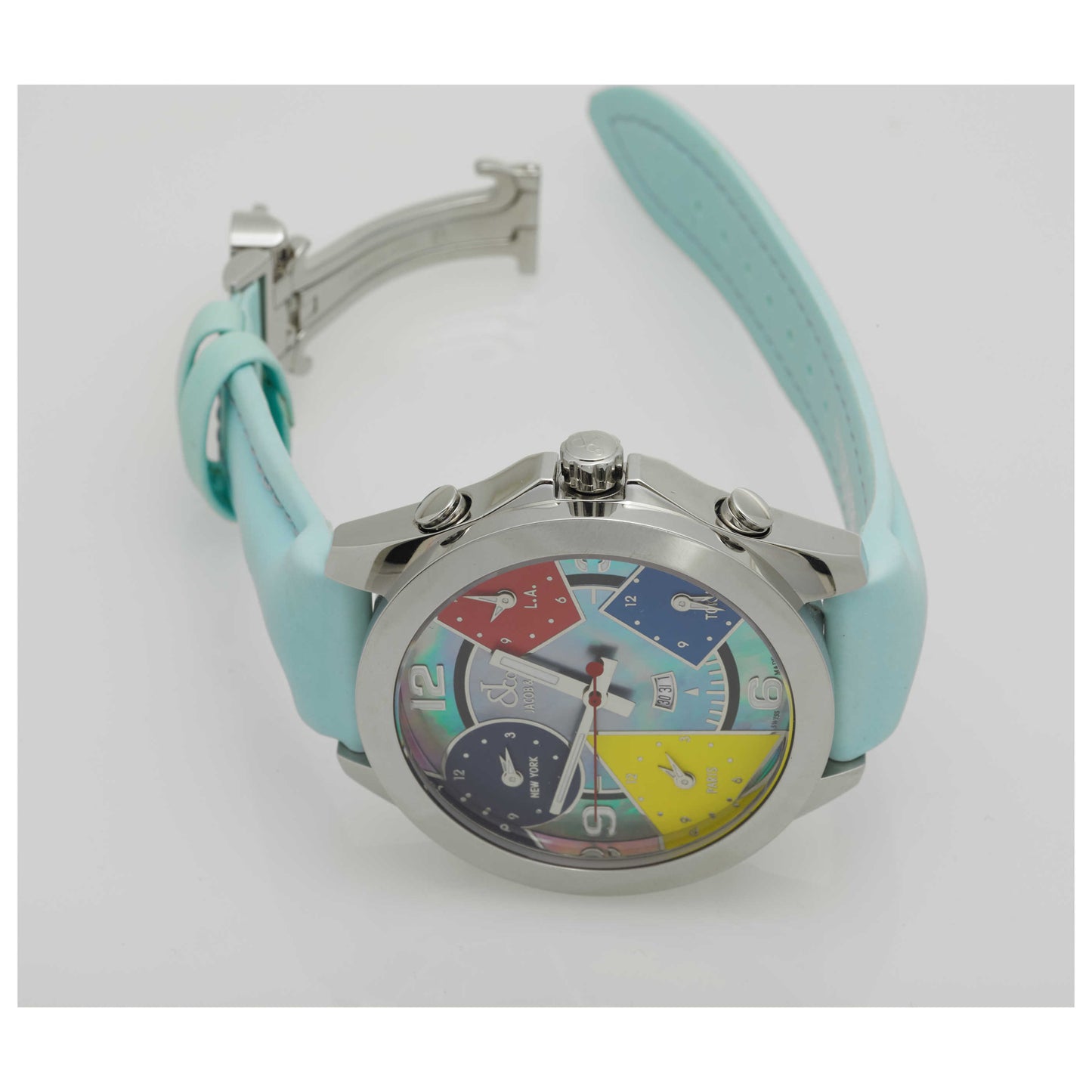 Jacob & Co. Five Time Zone Men's Swiss Quartz (Battery-Powered) Watch JC-8-SDV3 - Image #8