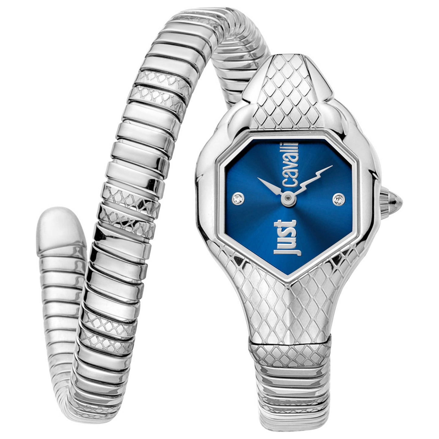 Front view of Just Cavalli Signature Snake Metallica Women's Quartz Watch JC1L190M0025