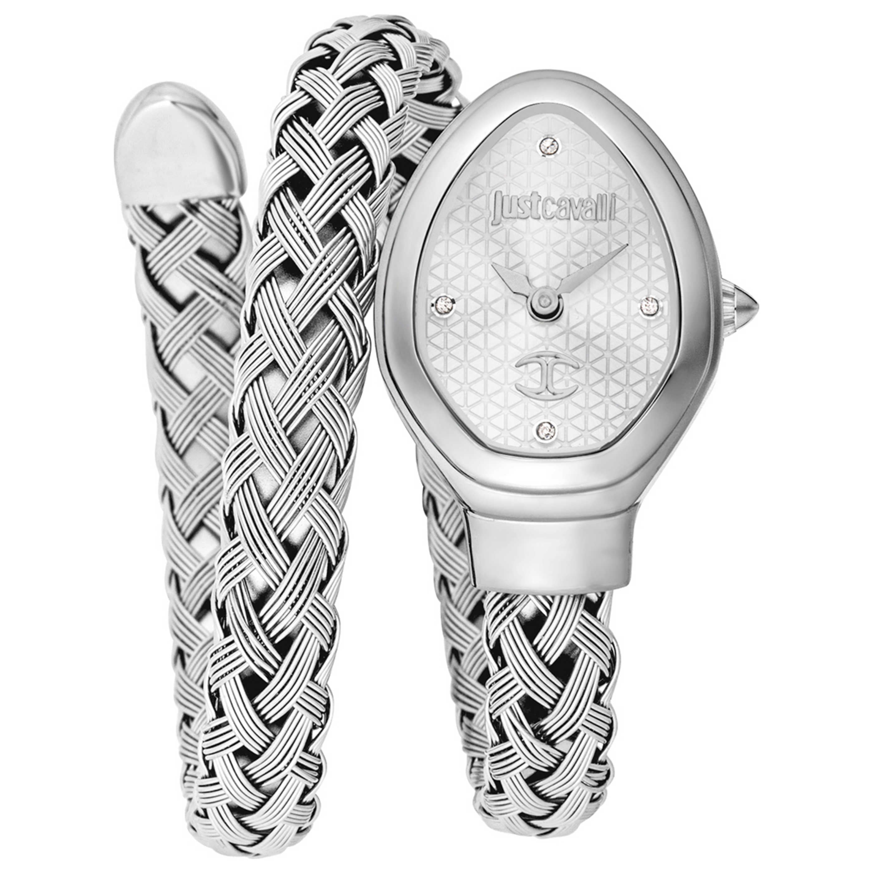 Just Cavalli Dress Watch JC1L264M0045, Bottle Green, Glam Novara Silver - Just Cavalli Watches