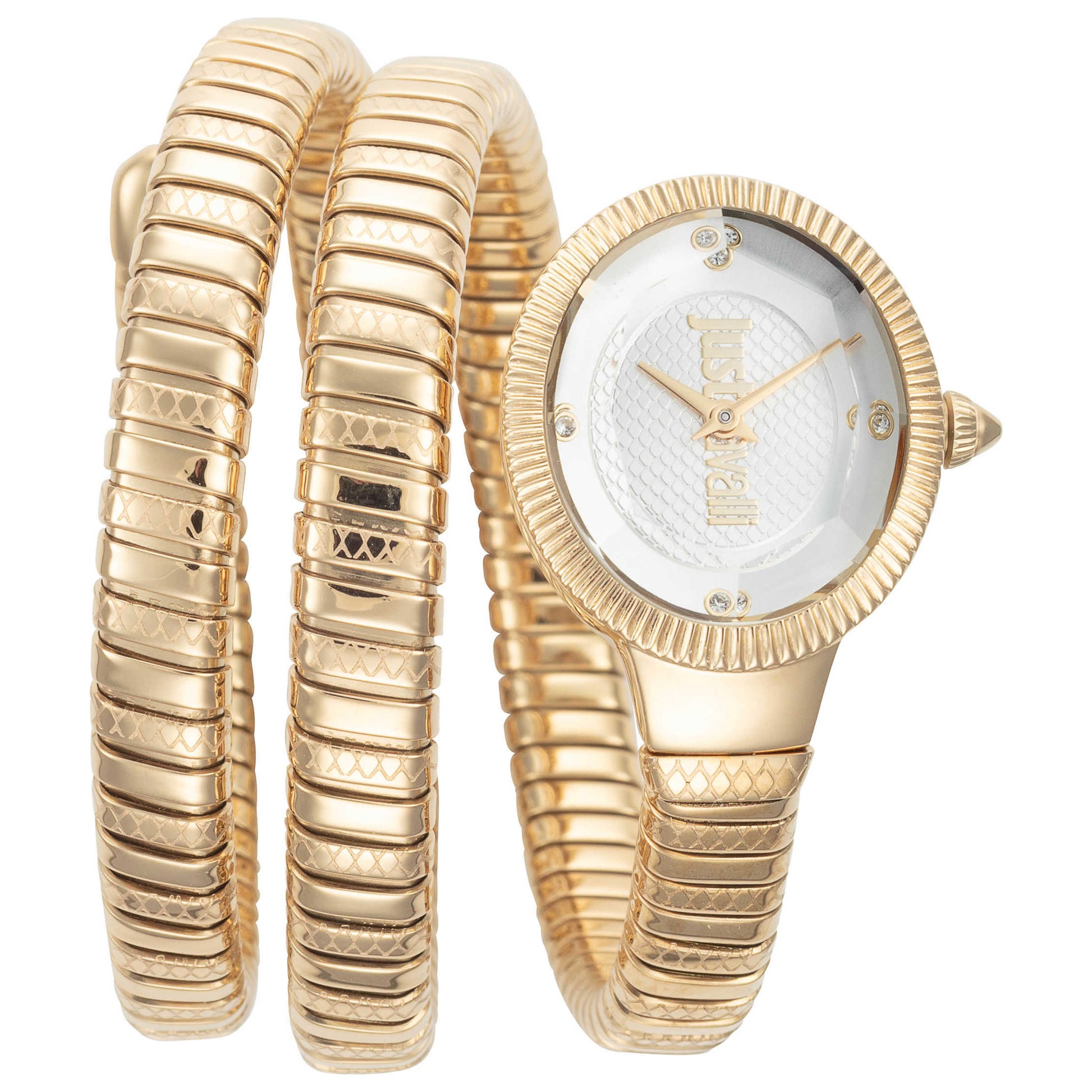 Front view of Just Cavalli Signature Snake Women's Quartz Watch JC1L269M0025