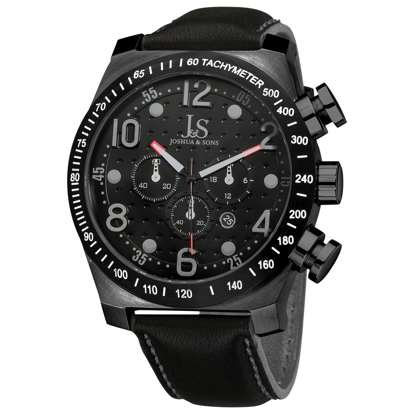 Front view of Joshua & Sons Classic Men's Quartz Watch JS-14-BK