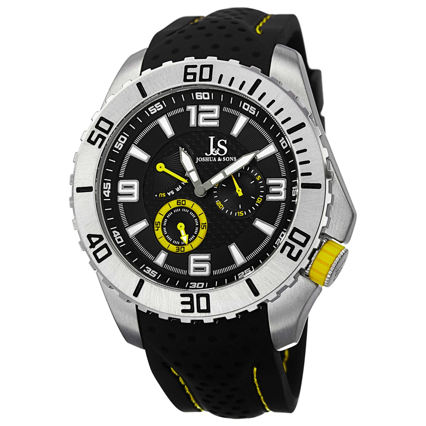 Front view of Joshua & Sons Classic Men's Japanese Quartz (Battery-Powered) Watch JS53YL