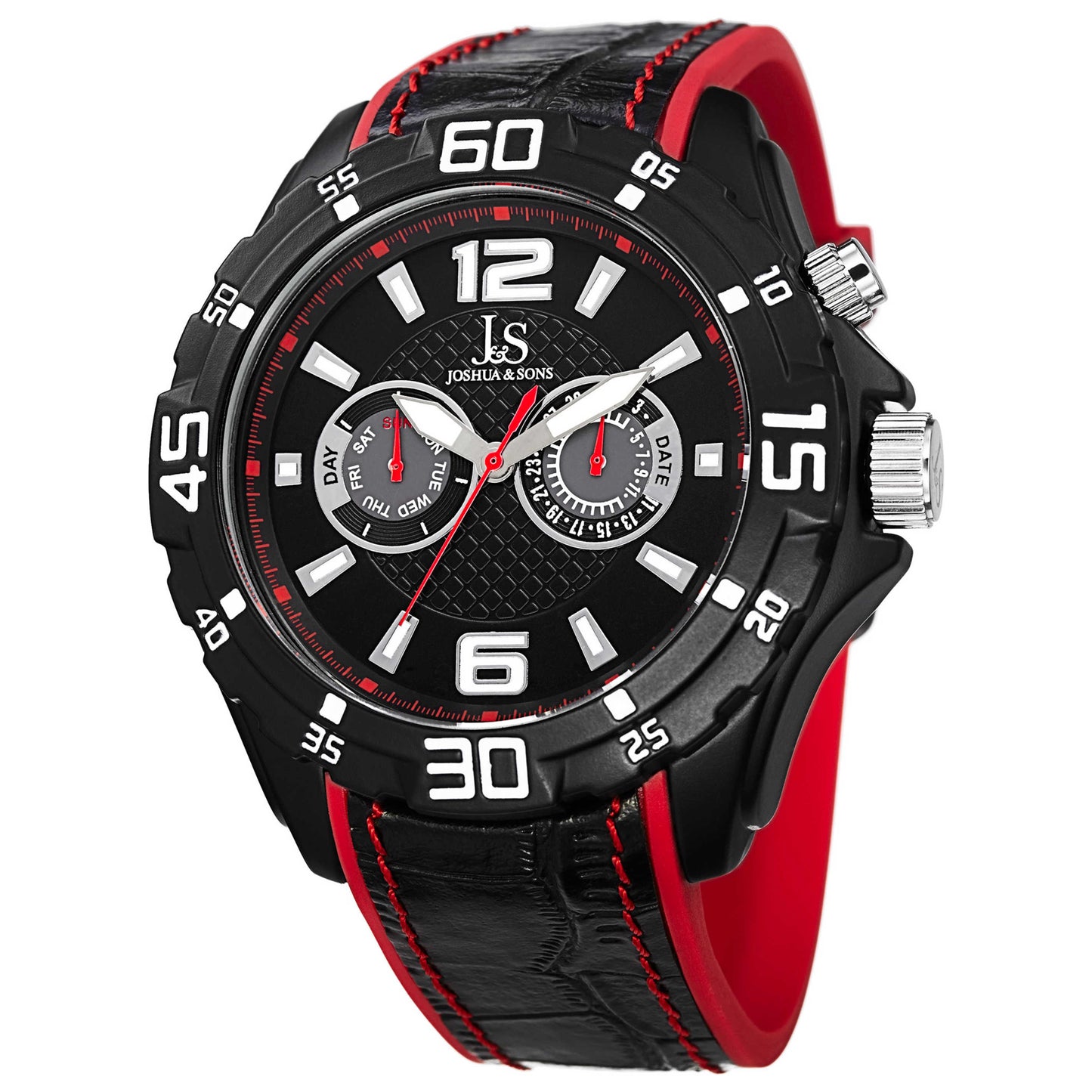 Front view of Joshua & Sons Classic Men's Swiss Quartz (Battery-Powered) Watch JS79RD