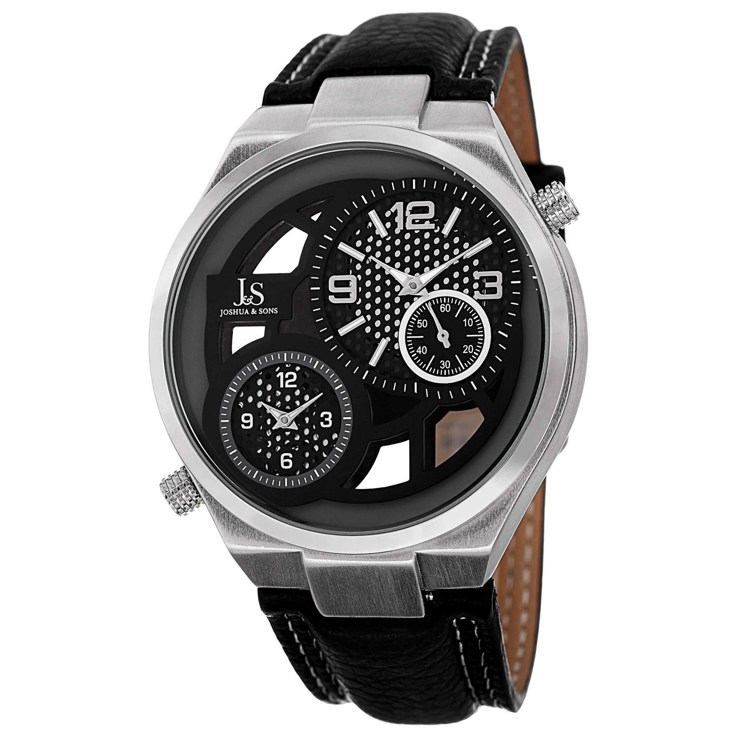 Front view of Joshua & Sons Classic Men's Swiss Quartz (Battery-Powered) Watch JS83SS