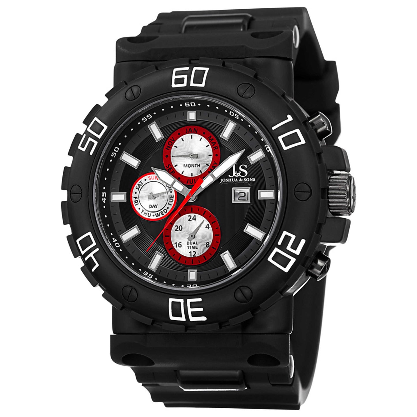 Front view of Joshua & Sons Classic Men's Quartz Watch JS89BKW