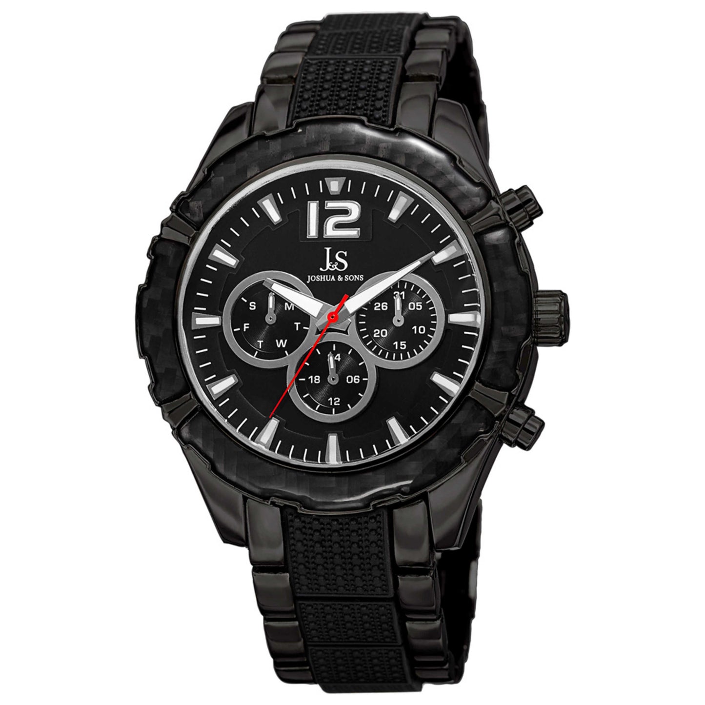 Front view of Joshua & Sons Classic Men's Quartz Watch JS98BK