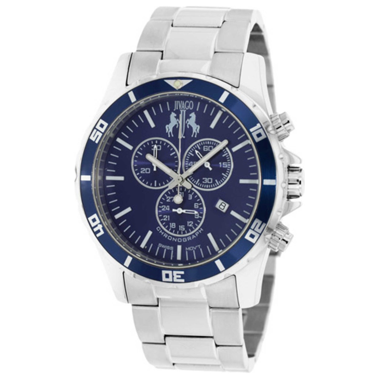 Front view of Jivago Ultimate Men's Swiss Quartz (Battery-Powered) Watch JV6127