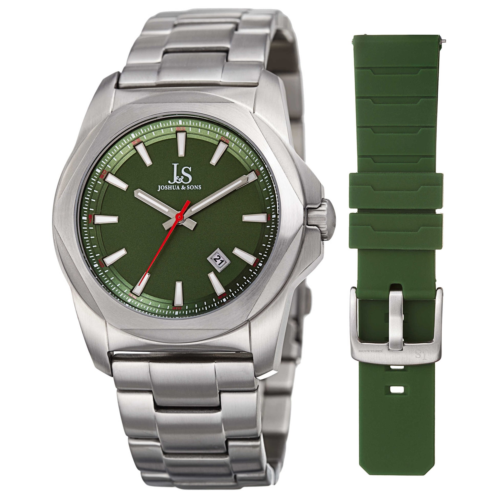 Front view of Joshua & Sons Men's Quartz Watch JX108GN-BX