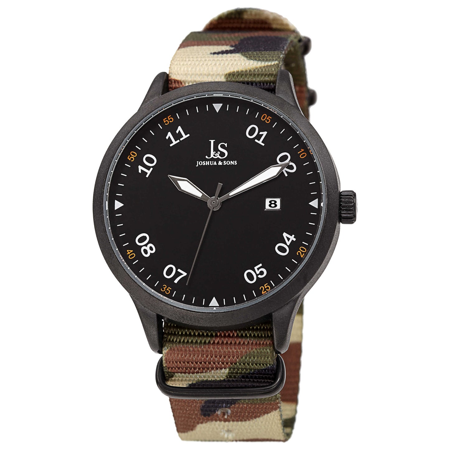 Front view of Joshua & Sons Men's Quartz Watch JX157BK