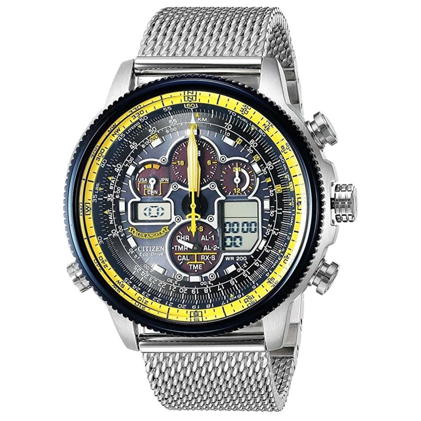 Front view of Citizen Promaster Navihawk A-T Men's Solar Powered Quartz Eco-Drive Watch JY8031-56L