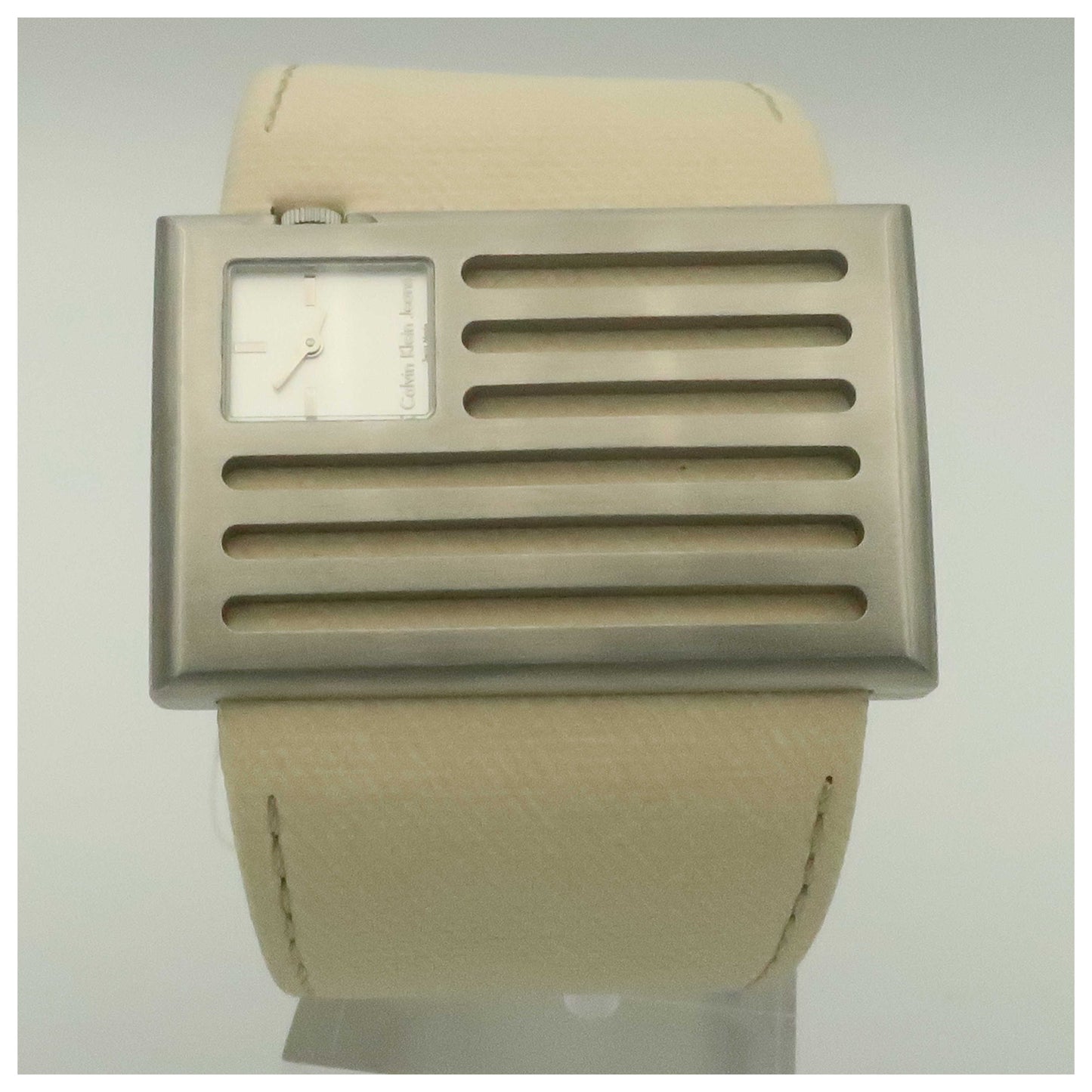 Front view of Calvin Klein Jeans Banner Men's Swiss Quartz (Battery-Powered) Watch K4513120-PO