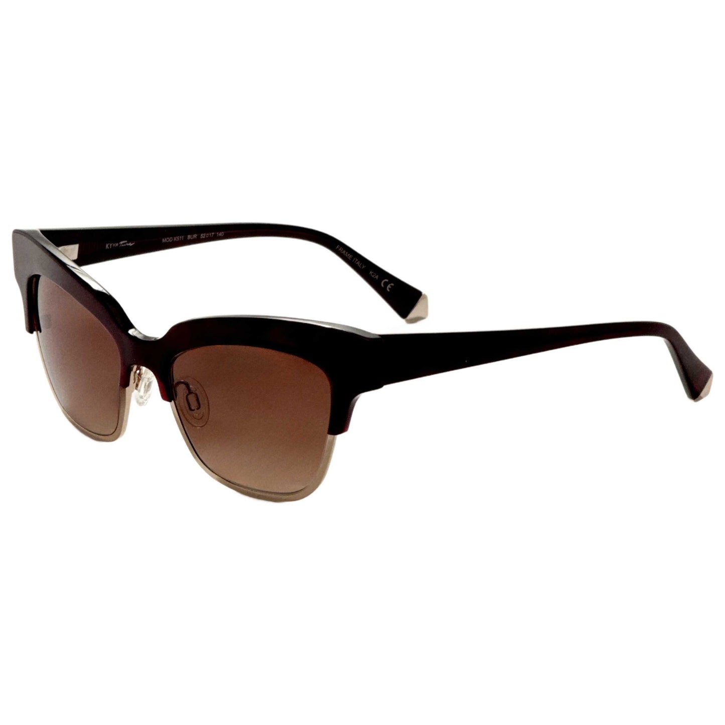 Front view of Kate Young Debbie Women's Sunglasses K511-BUR-52